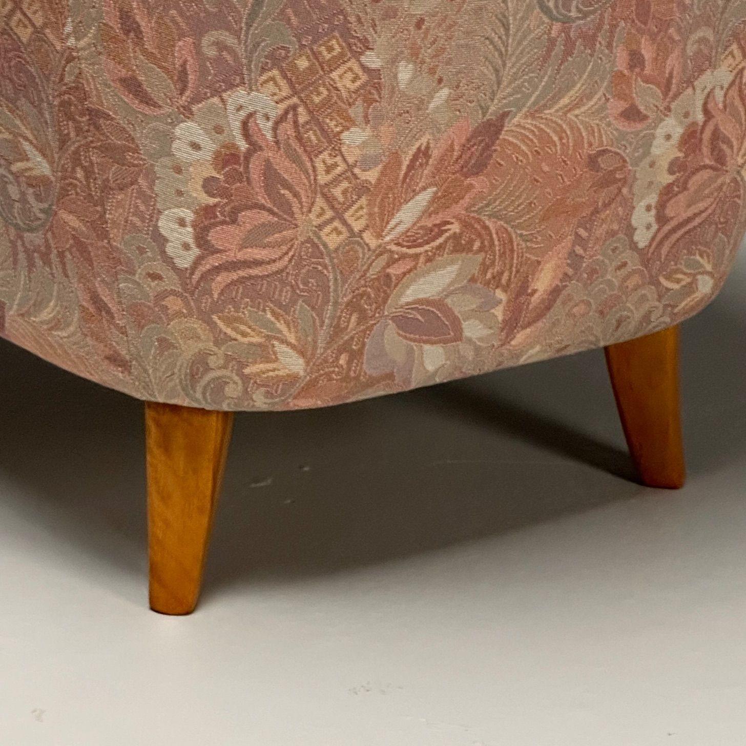 Ilmari Lappalainen, Finnish Mid-Century Modern, Lounge Chairs, Floral Fabric For Sale 9
