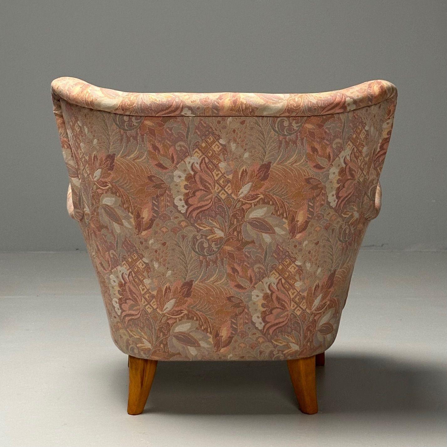 Ilmari Lappalainen, Finnish Mid-Century Modern, Lounge Chairs, Floral Fabric For Sale 10