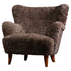 Ilmari Lappalainen for Asko ‘Laila’ Armchair in Sahara Sheepskin, 1950s