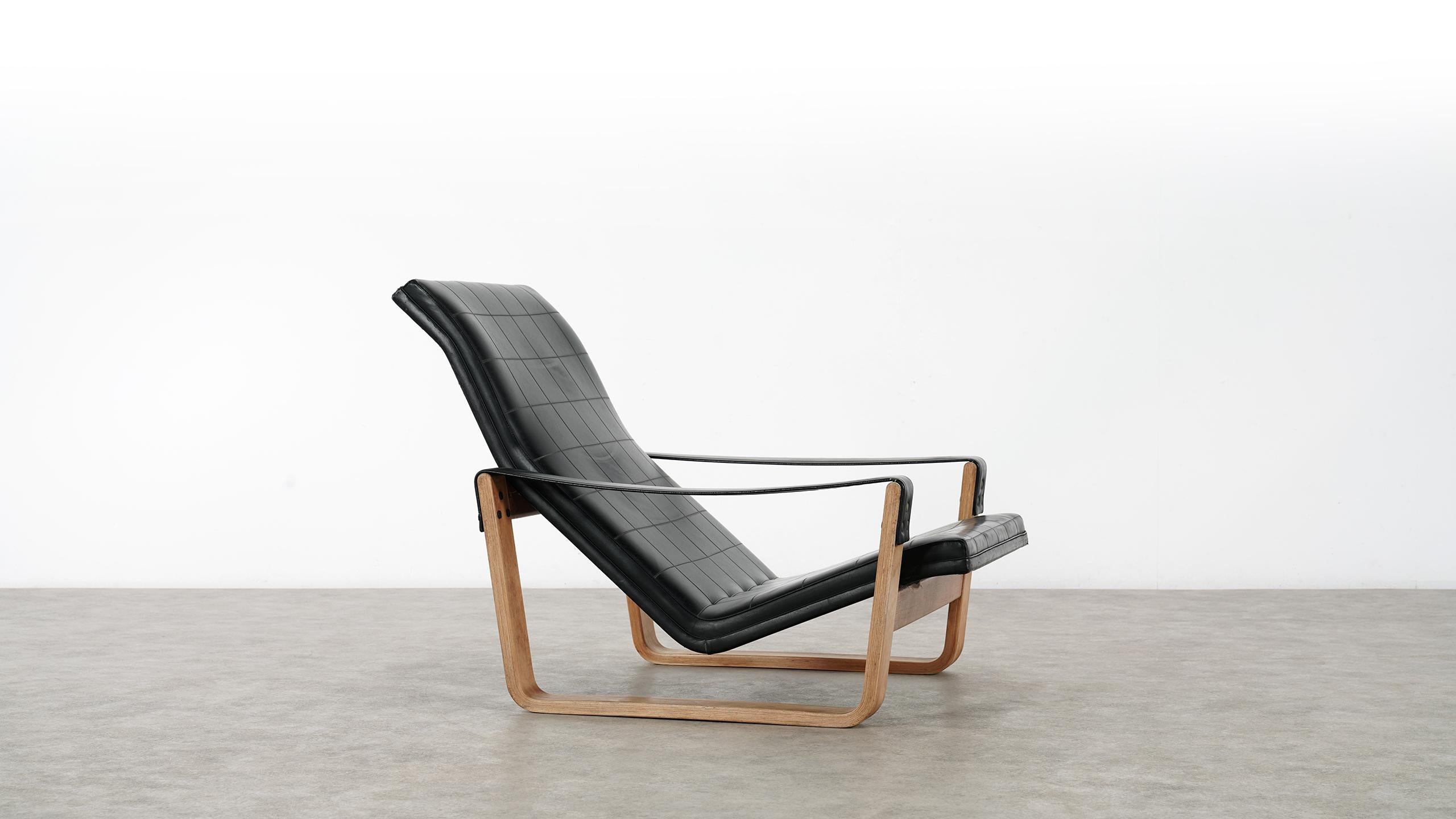 Finnish Ilmari Lappalainen Great Senior Pulkka Lounge Chair, 1967 for Asko, Finland