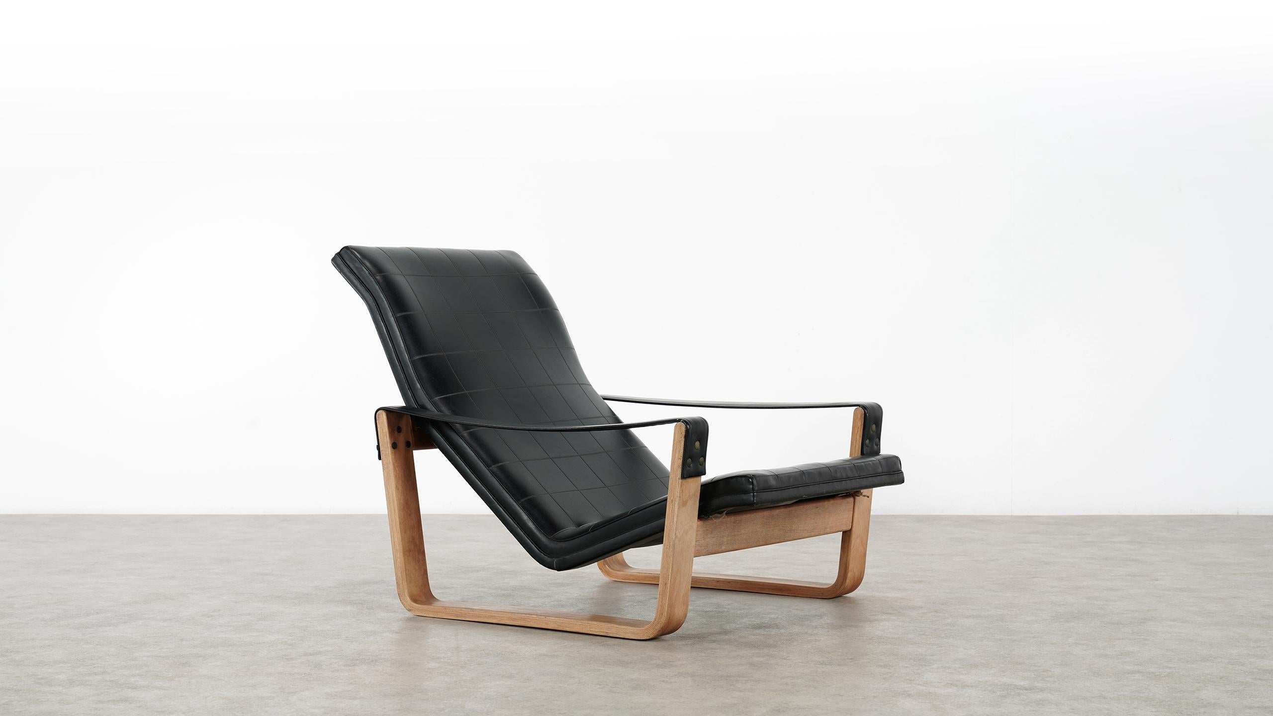 Ilmari Lappalainen Great Senior Pulkka Lounge Chair, 1967 for Asko, Finland In Good Condition In Munster, NRW