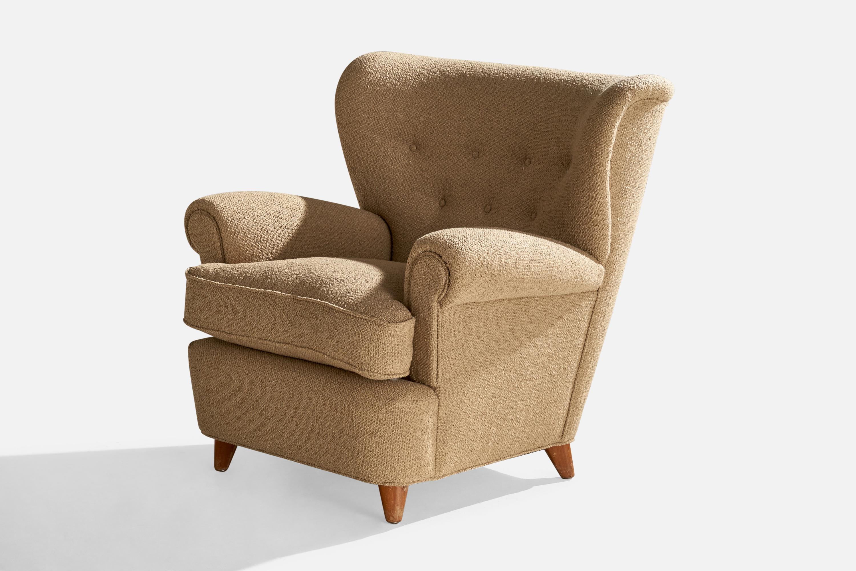 Ilmari Lappalainen, Silla de salón, Abedul, Tela, Finlandia, años 50 Escandinavo moderno en venta