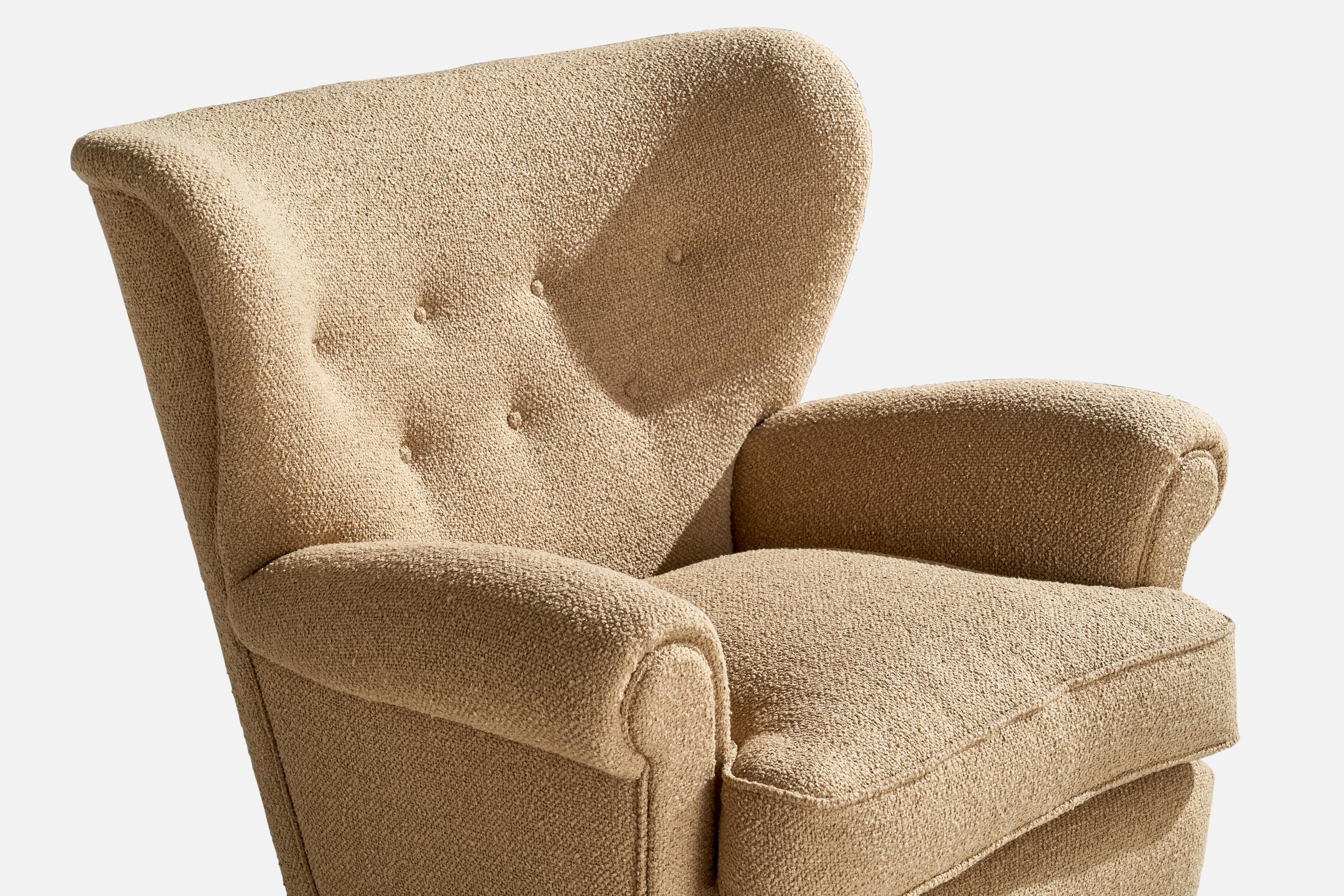 Ilmari Lappalainen, Silla de salón, Abedul, Tela, Finlandia, años 50 en venta 2