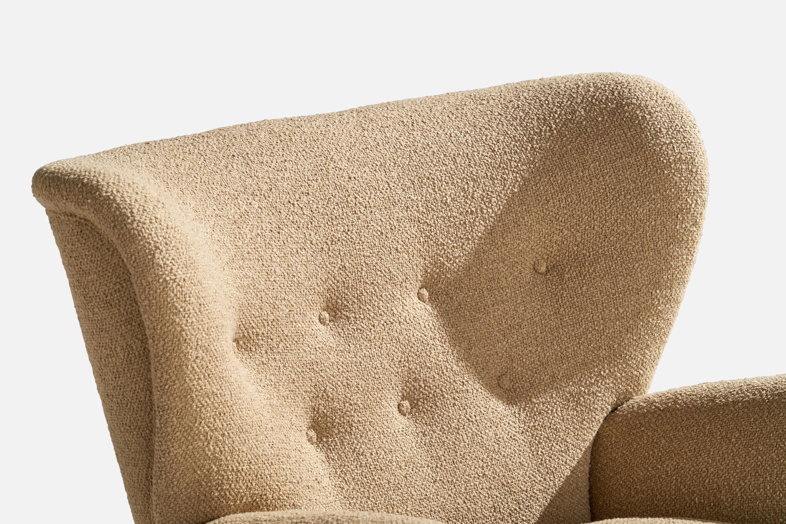 Ilmari Lappalainen, Silla de salón, Abedul, Tela, Finlandia, años 50 en venta 3