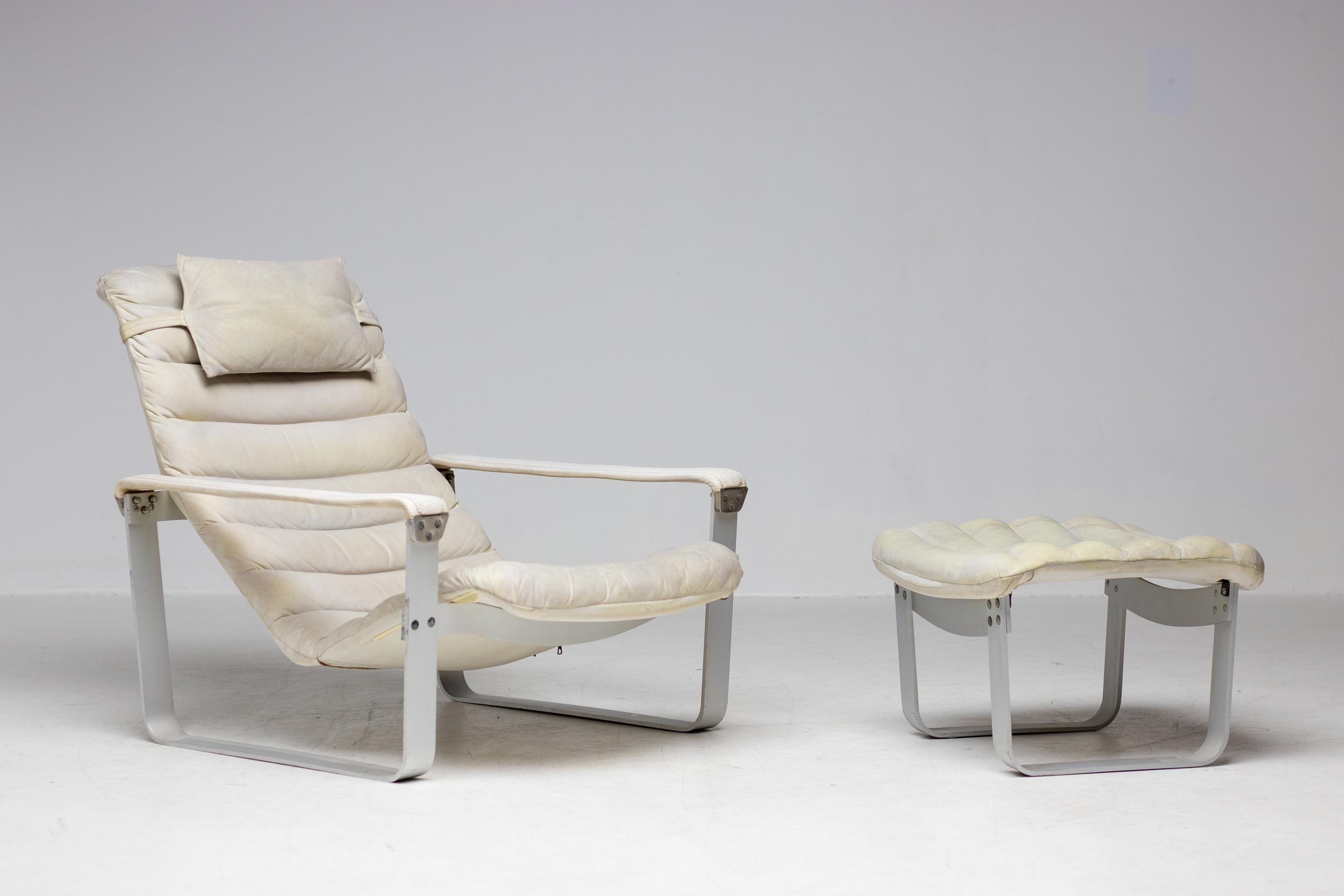 Ilmari Lappalainen Pulkka Chair and Ottoman For Sale 2
