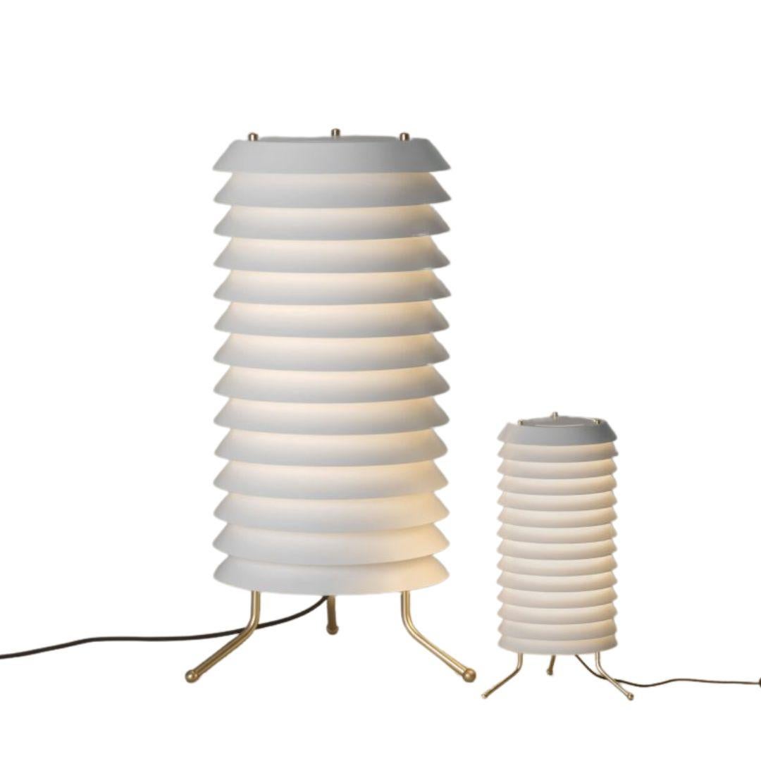 Contemporary Ilmari Tapiovaara 'Maija' Floor Lamp in Brass and White for Santa & Cole For Sale