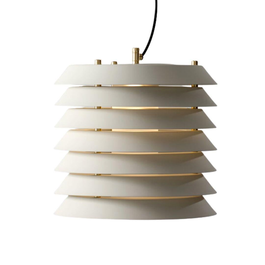 Spanish Ilmari Tapiovaara 'Maija' Pendant Lamp in Brass and White for Santa & Cole For Sale