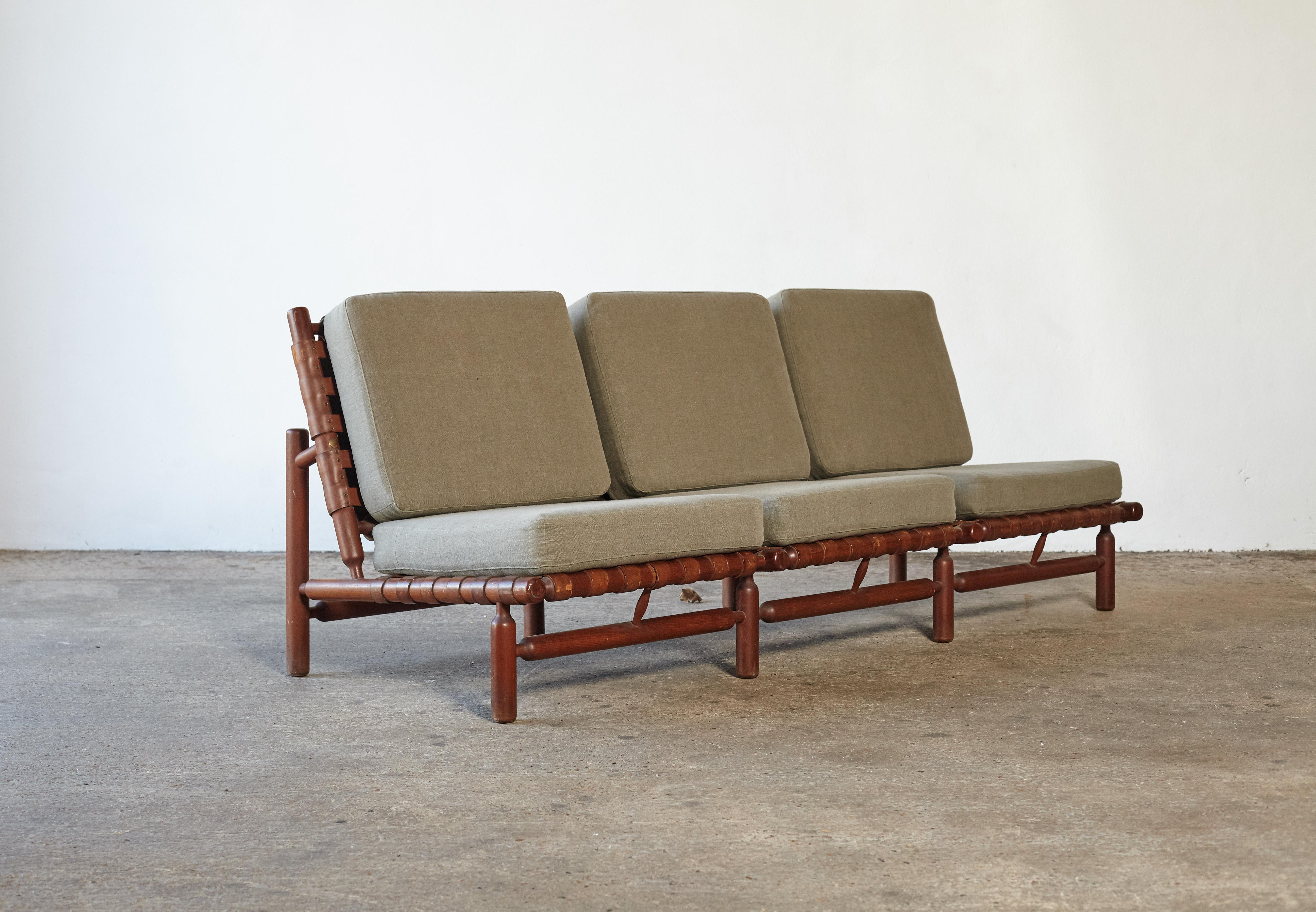 Wood Ilmari Tapiovaara 3-Seat Sofa, Finland / Italy, 1950s