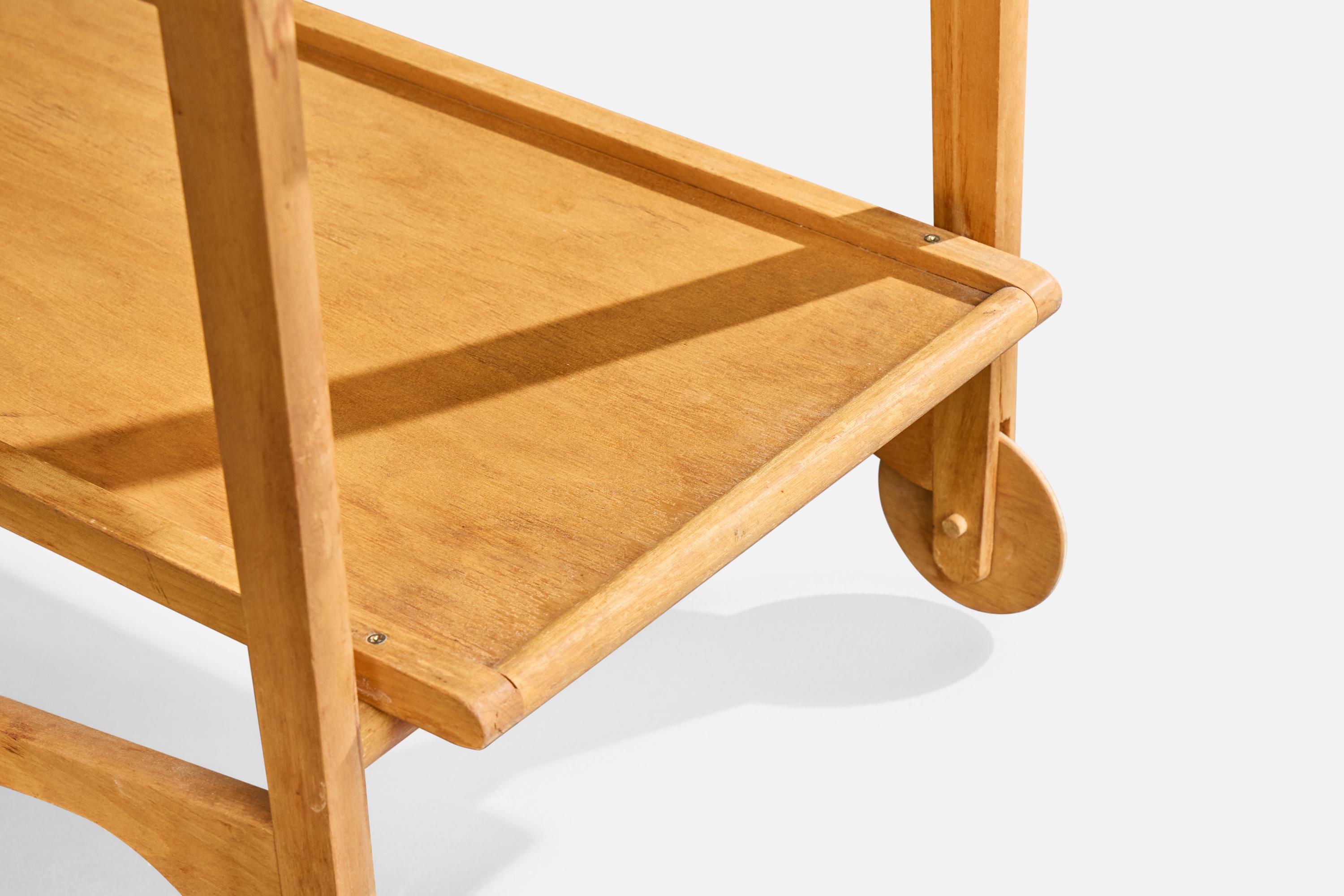Ilmari Tapiovaara, Bar Cart, Birch, Finland, 1940s For Sale 2