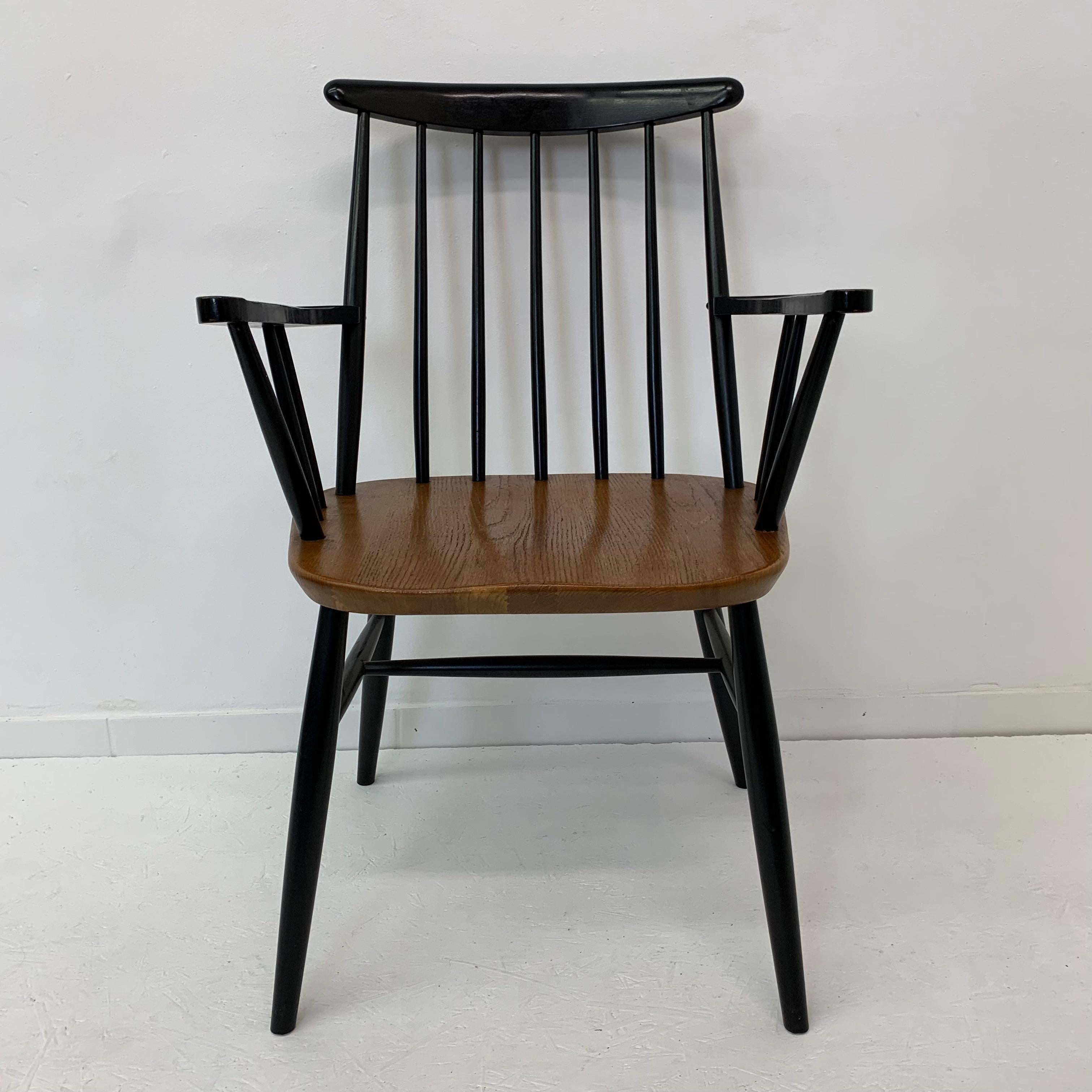 Danish Ilmari Tapiovaara chair with armrest , 1960’s For Sale