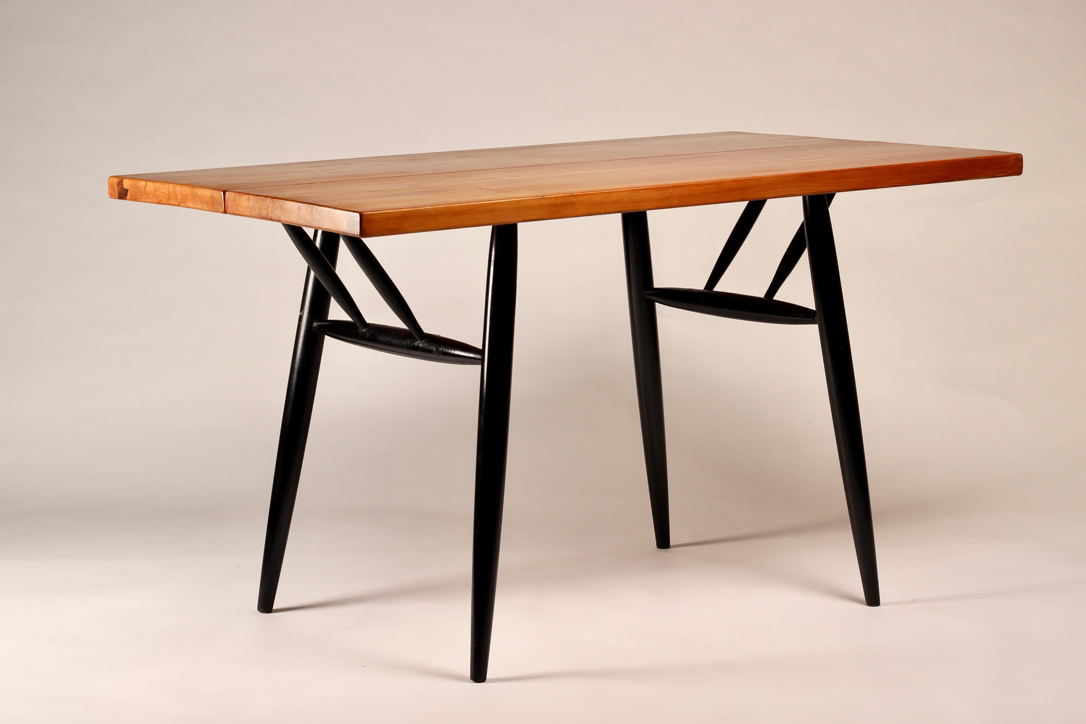 Ebonized Ilmari Tapiovaara Designed Dining Room Table Made by Laukaan Puu, 1950’s