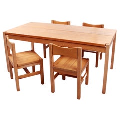 Vintage Ilmari Tapiovaara Dining Table with 4 Chairs for Laukaan Pu, 1963