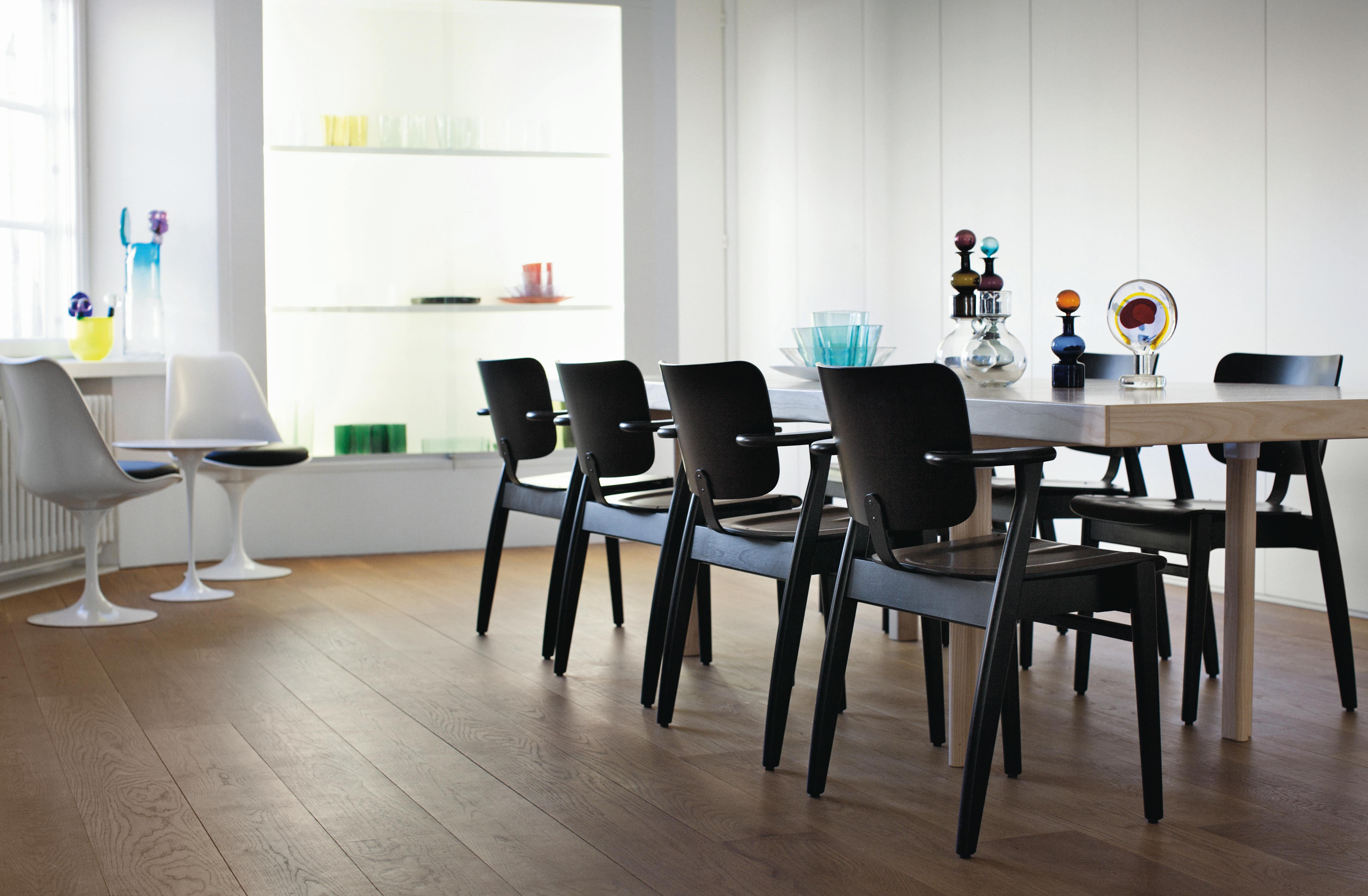 Ilmari Tapiovaara Domus Chair in Black Birch and Leather for Artek 4