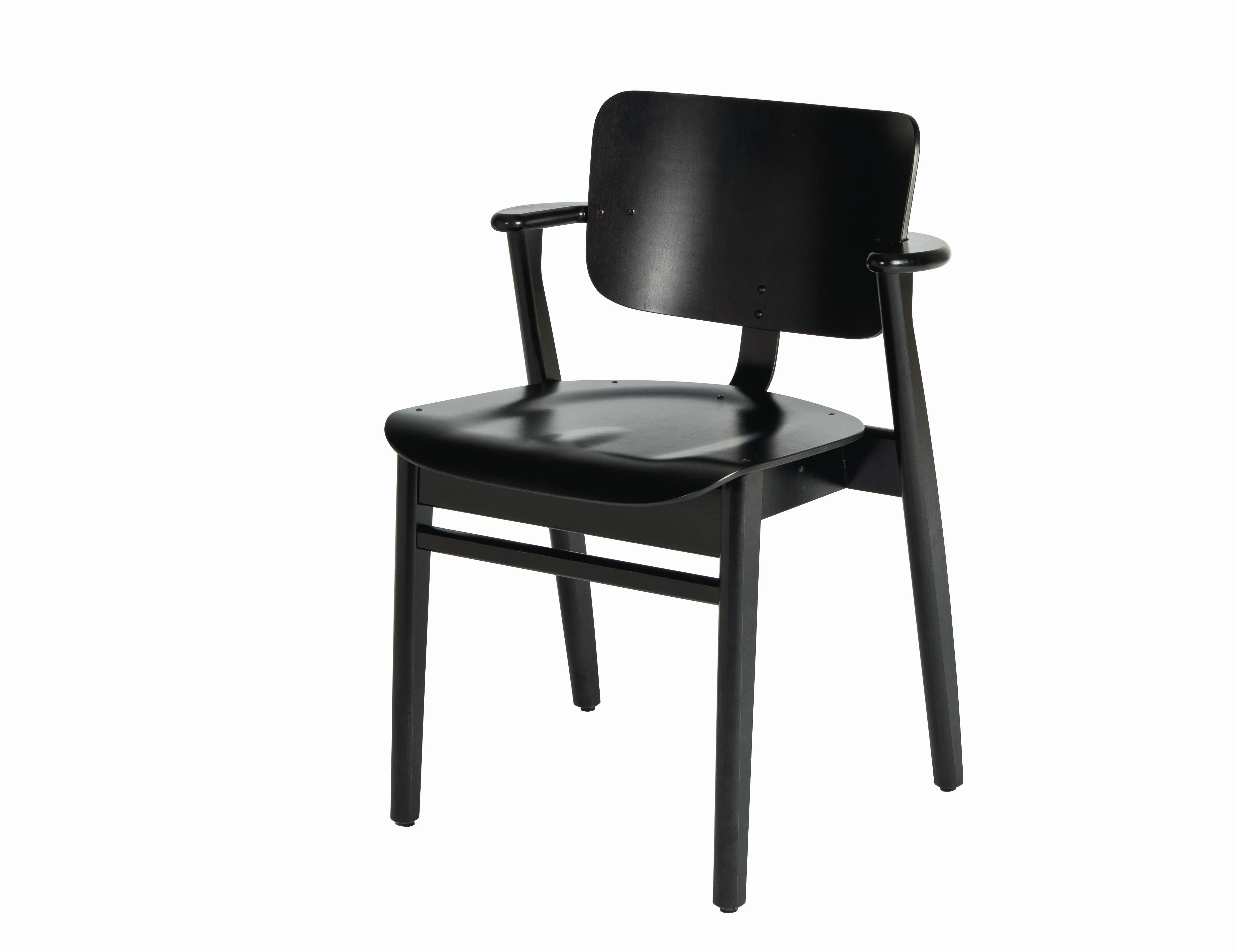 Ilmari Tapiovaara Domus Chair in Black Birch and Leather for Artek 12