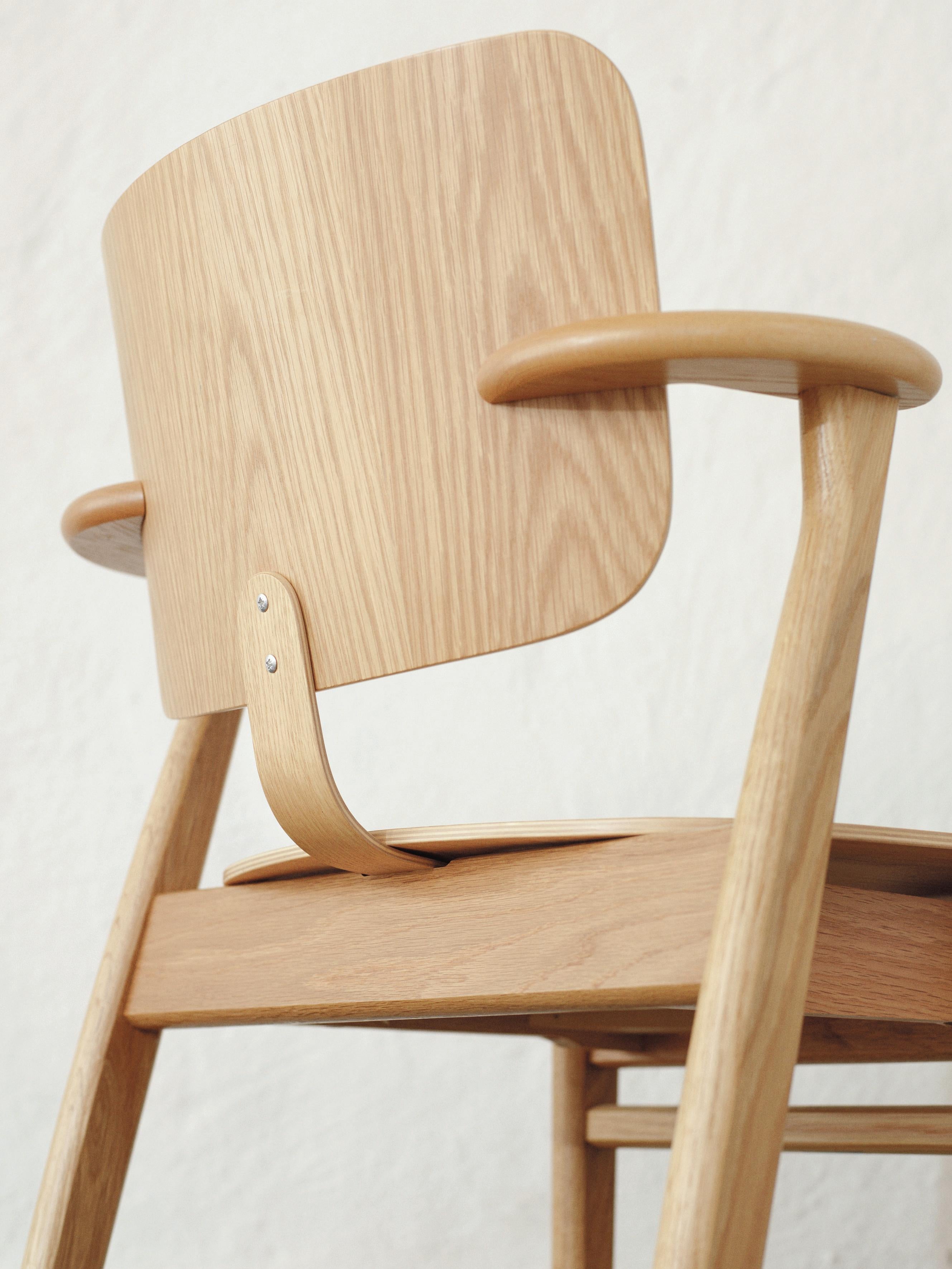 Finnish Ilmari Tapiovaara Domus Chair in White Lacquered Birch for Artek