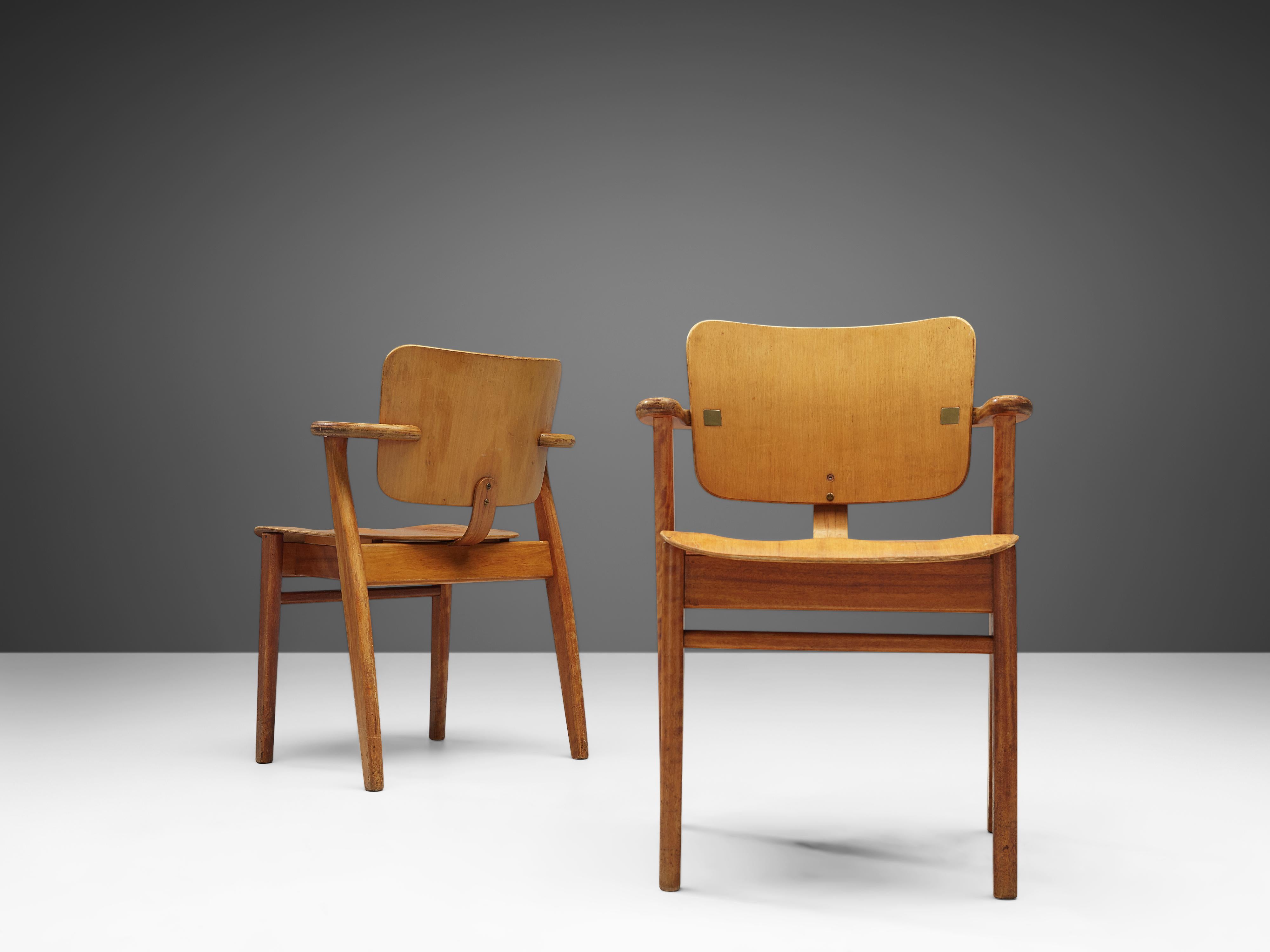 Ilmari Tapiovaara ‘Domus’ Dining Chairs in Birch In Good Condition In Waalwijk, NL