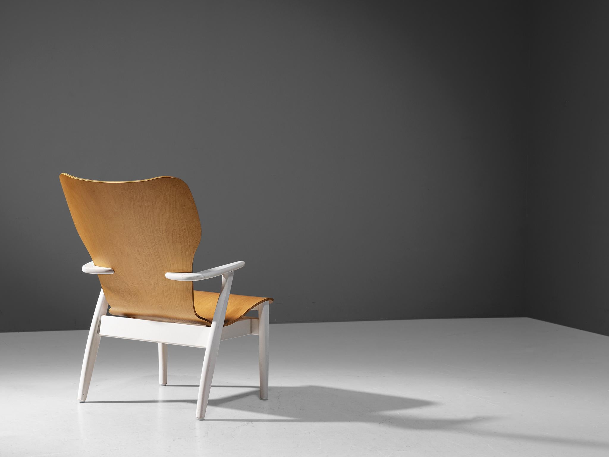 Lacquered Ilmari Tapiovaara for Artek Lounge Chair 'Domus Lux' in Birch