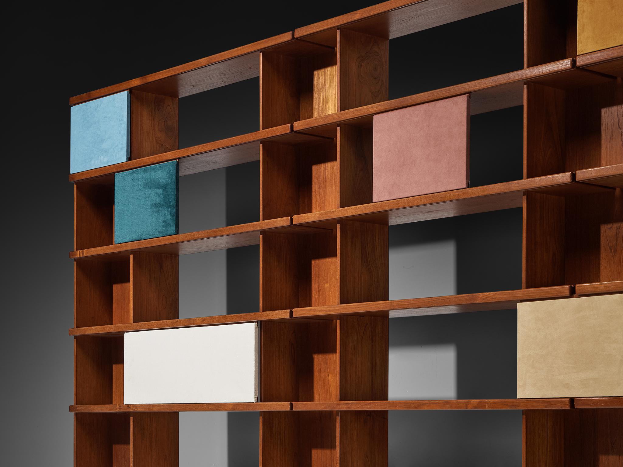 Fabric Ilmari Tapiovaara for La Permanente Mobili Cantù Bookcase For Sale