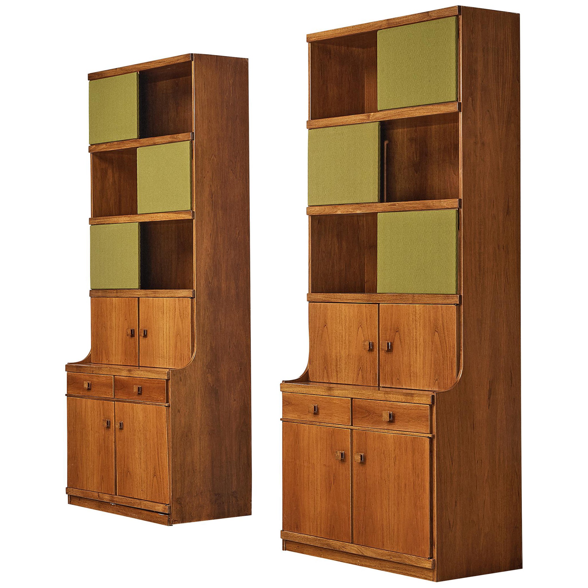 Ilmari Tapiovaara for La Permanente Mobili Cantù Bookcases in Walnut