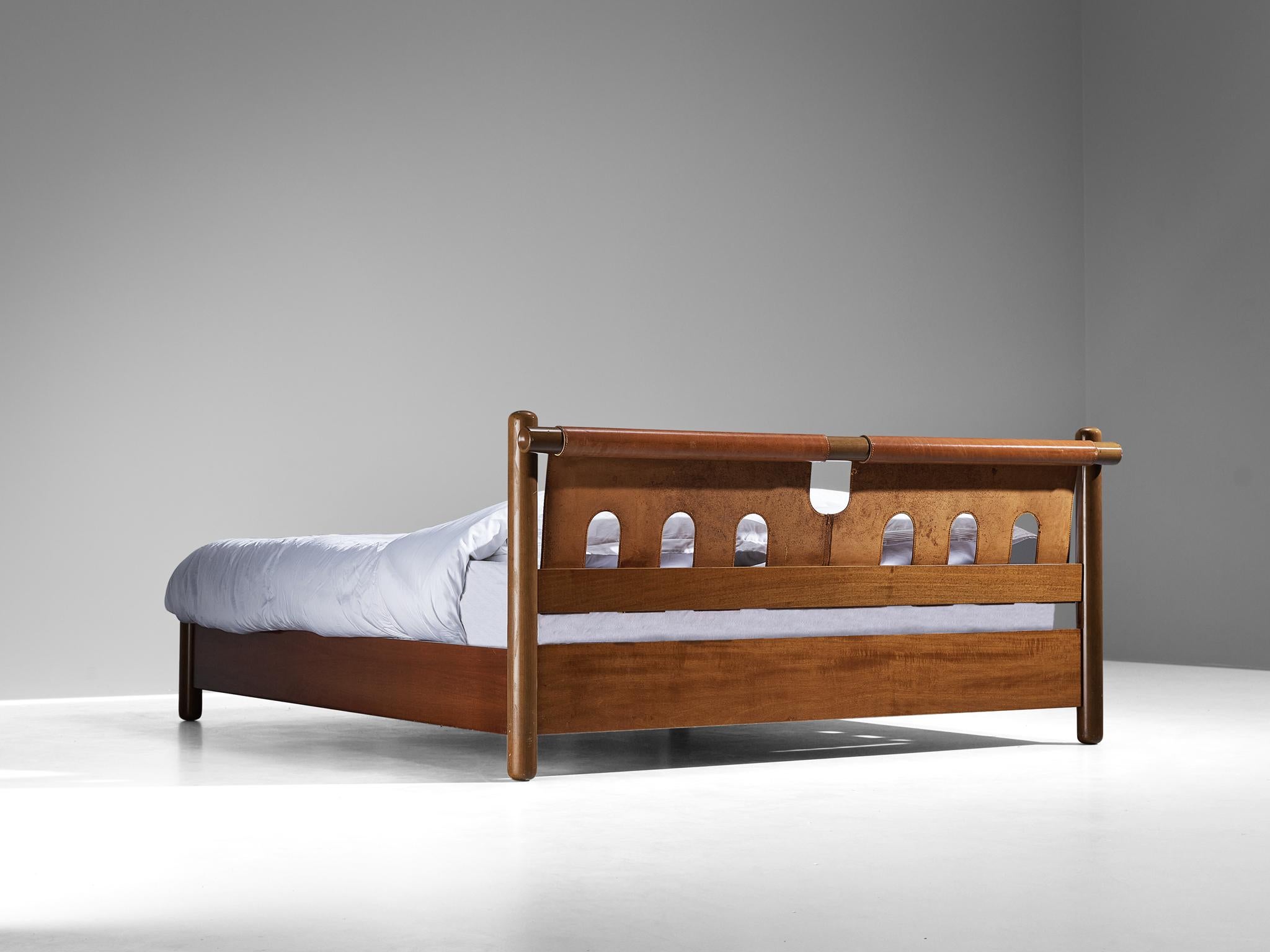 Mid-20th Century Ilmari Tapiovaara for La Permanente Mobili Cantù King Bed in Walnut