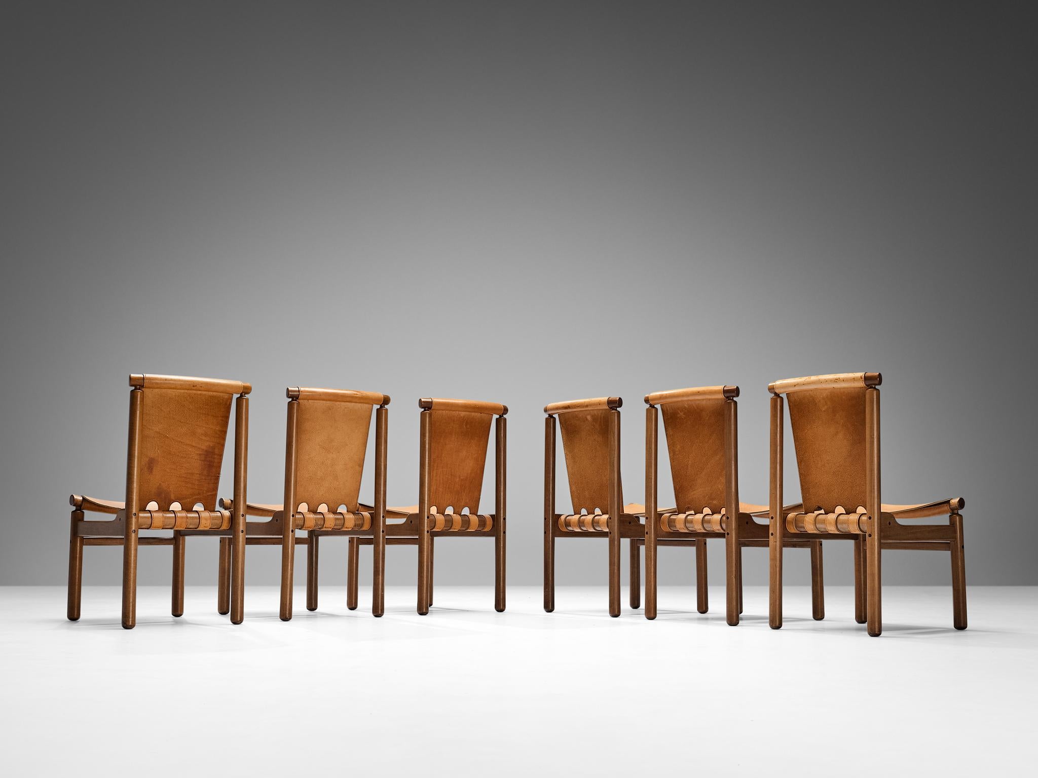 Mid-Century Modern Ilmari Tapiovaara for La Permanente Mobili Cantù Set of Six Dining Chairs