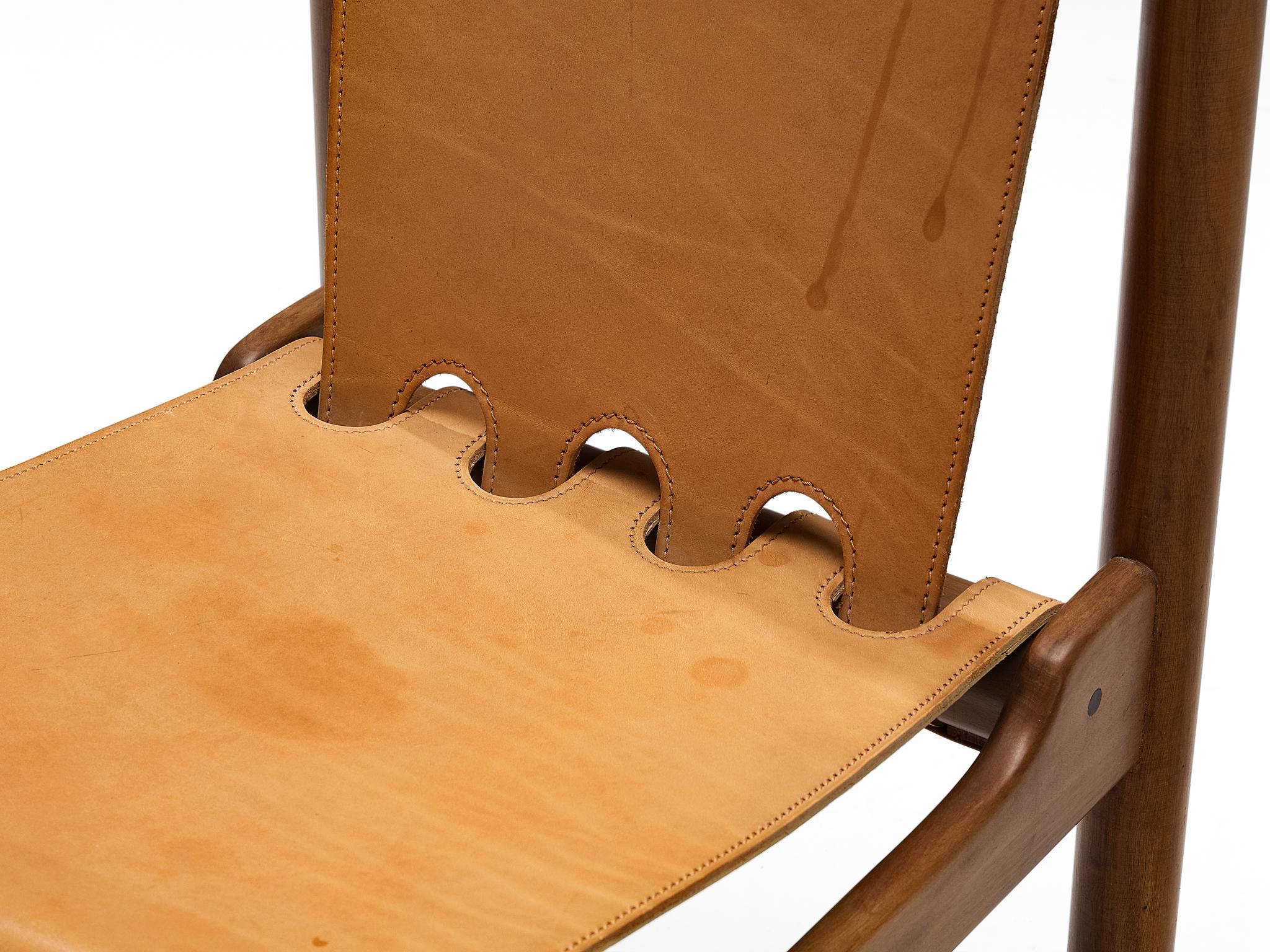 Leather Ilmari Tapiovaara for La Permanente Mobili Cantù Set of Six Dining Chairs