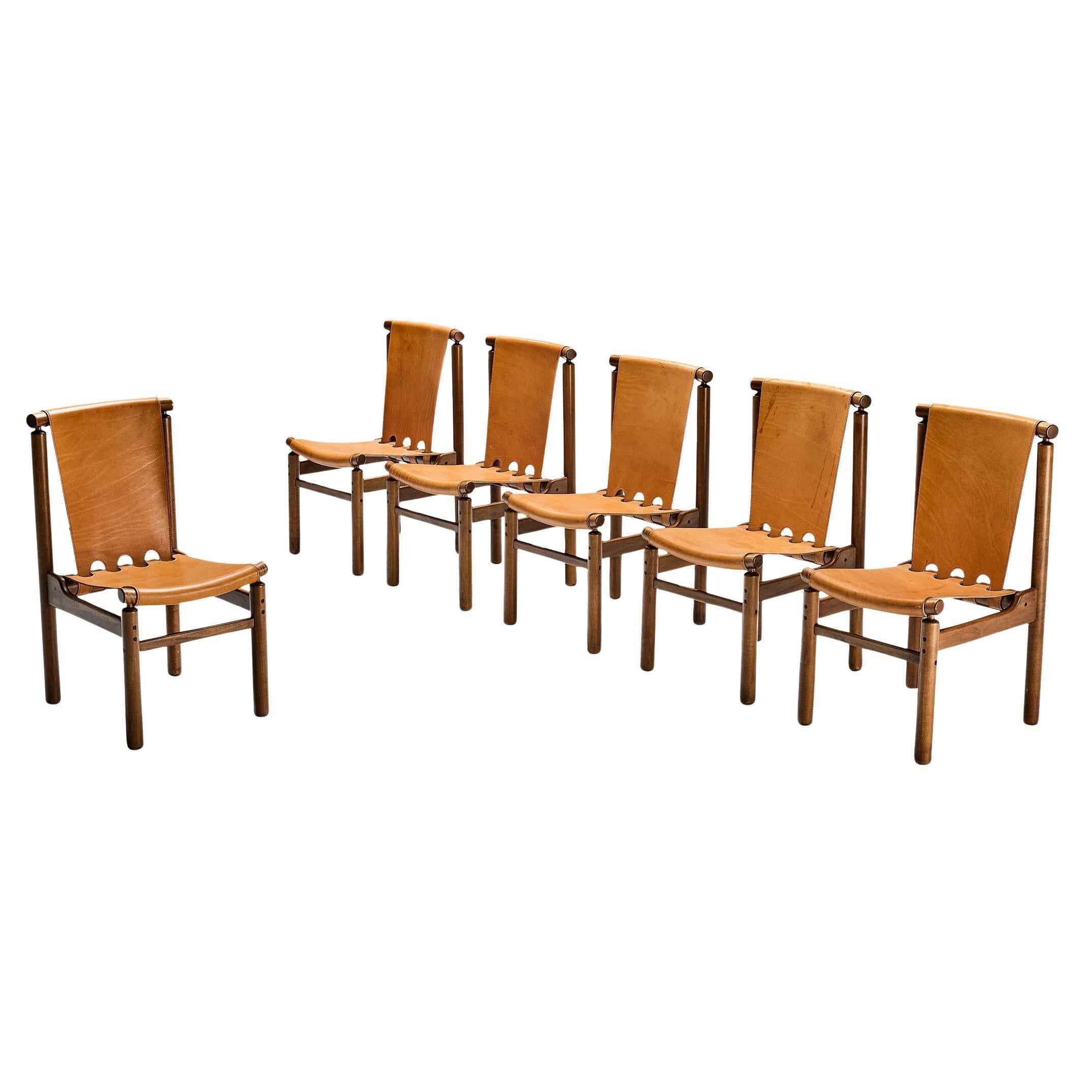 Ilmari Tapiovaara pour La Permanente Mobili Cantù Ensemble de six chaises de salle à manger  en vente