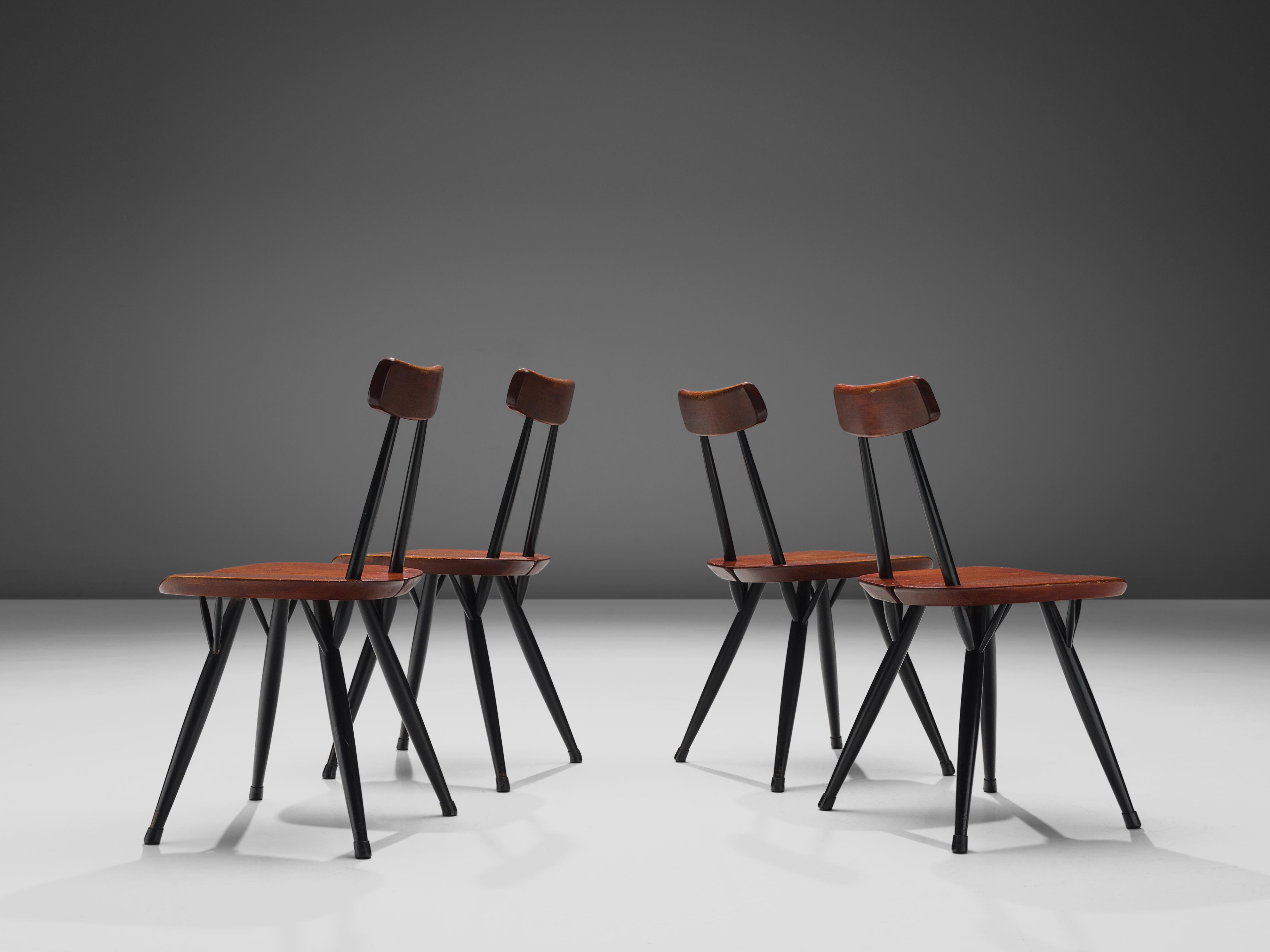 Finnish Ilmari Tapiovaara for Laukaan Puu Set of Four 'Pirkka' Chairs