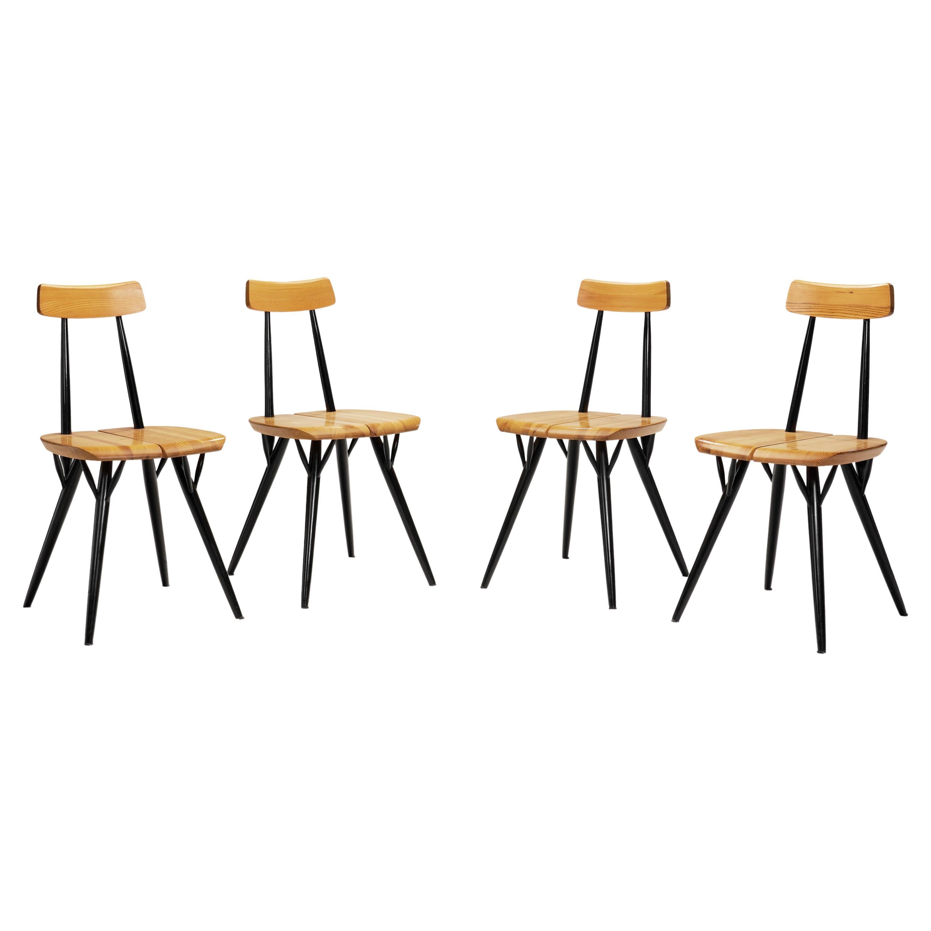 Ilmari Tapiovaara Four "Pirkka" Dining Chairs for Laukaan Puu, Finland 1950s