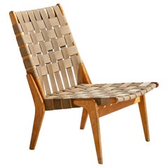 Ilmari Tapiovaara, Lounge Chair, Birch, Webbing, Finland, 1954