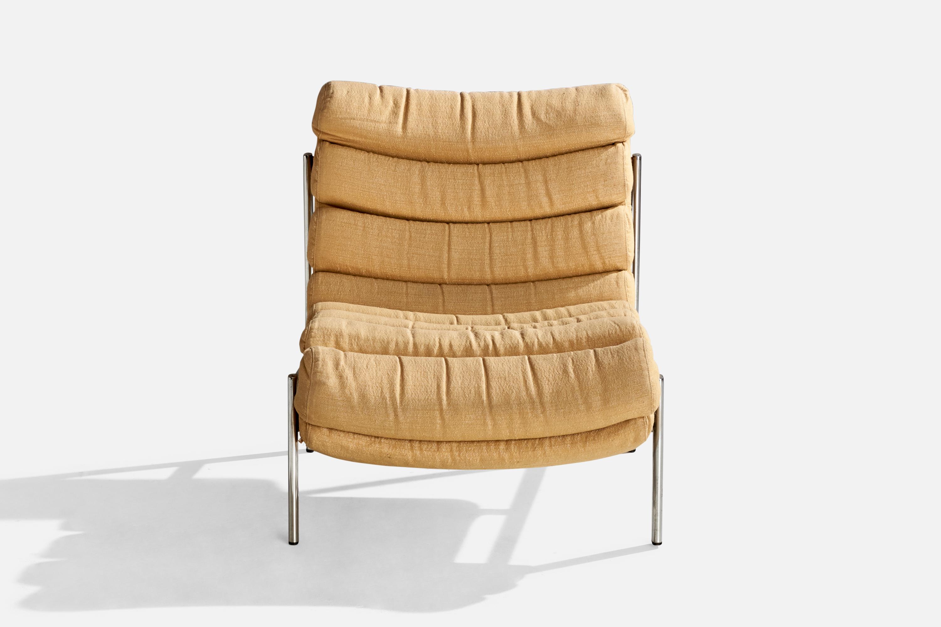 Ilmari Tapiovaara, Loungesessel, Chrom, Stoff, Finnland, 1970 (Skandinavische Moderne) im Angebot