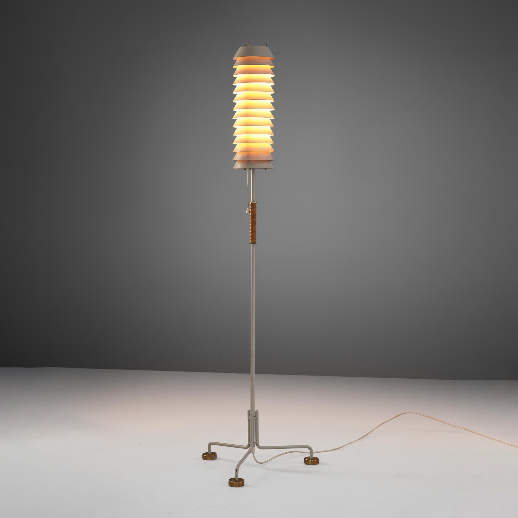 Ilmari Tapiovaara for Hienoteräs, 'Maija the Bee' floor lamp, coated metal and brass, Finland, 1955

The line of Maija lights was designed by Ilmari Tapiovaara in 1955. He was inspired by the children’s book Maya the Bee, in particular the hive