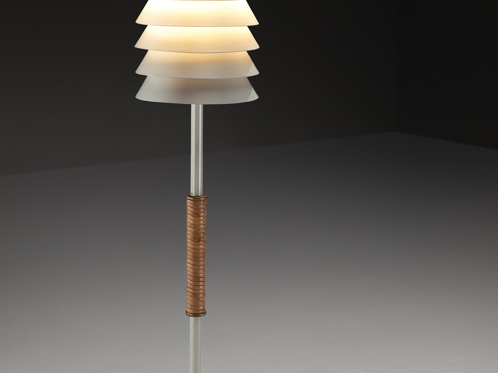 Ilmari Tapiovaara 'Maija the Bee' Floor Lamp with Cane and Brass Details For Sale 2