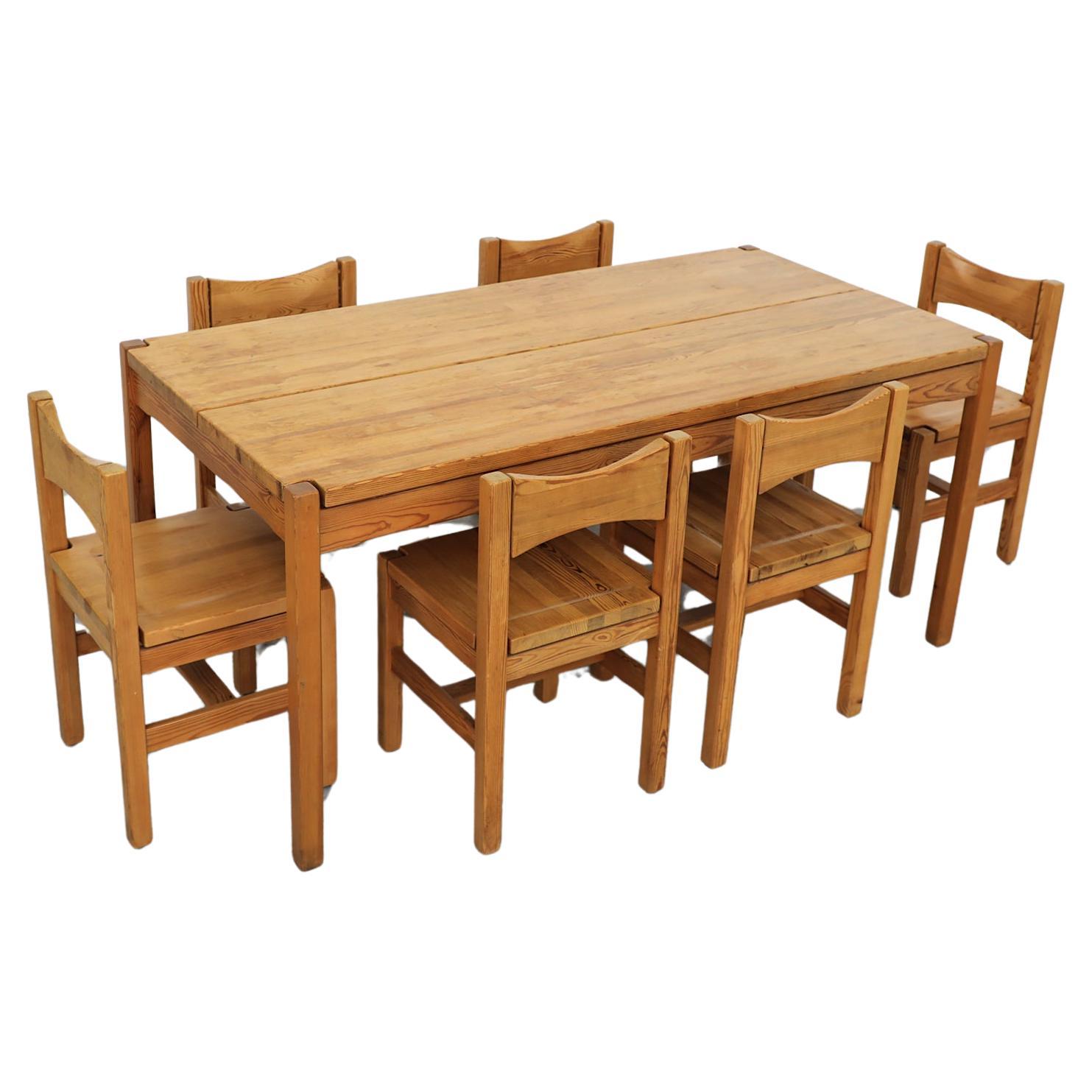 Ilmari Tapiovaara Mid-Century Pine Dining Set for Laukaan Puu, Finland