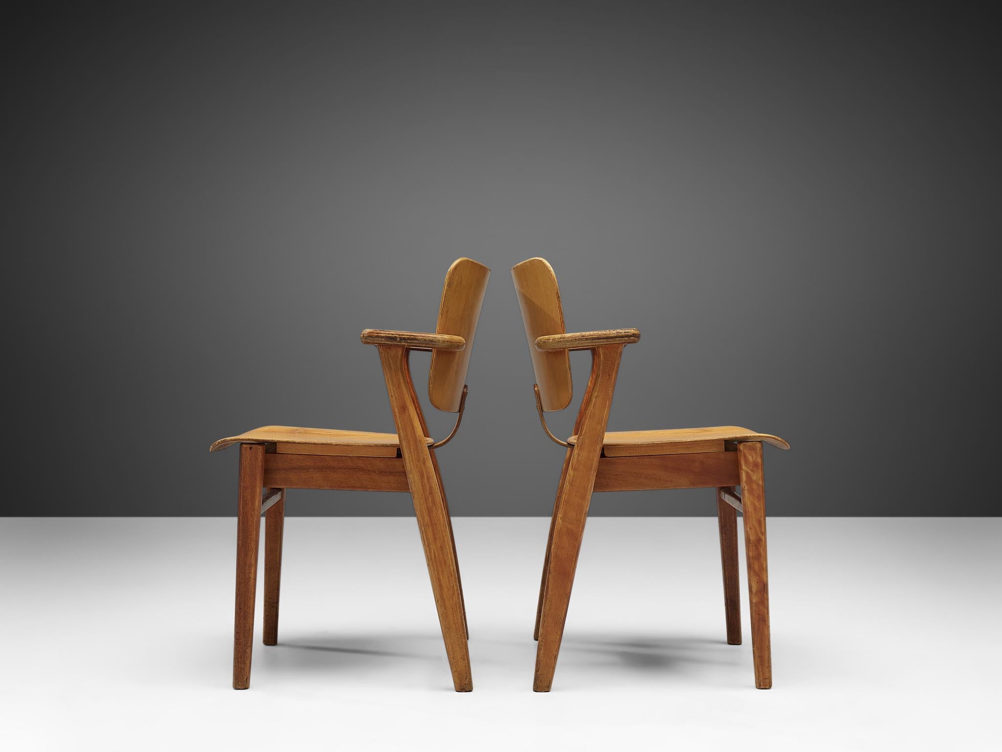 Ilmari Tapiovaara Pair of ‘Domus’ Dining Chairs in Mahogany In Good Condition In Waalwijk, NL