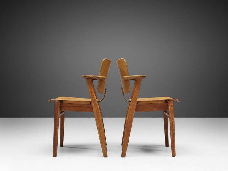 Ilmari Tapiovaara Pair of ‘Domus’ Dining Chairs in Mahogany For Sale at ...