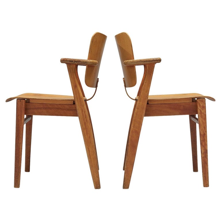 Ilmari Tapiovaara Pair of ‘Domus’ Dining Chairs in Mahogany For Sale at ...