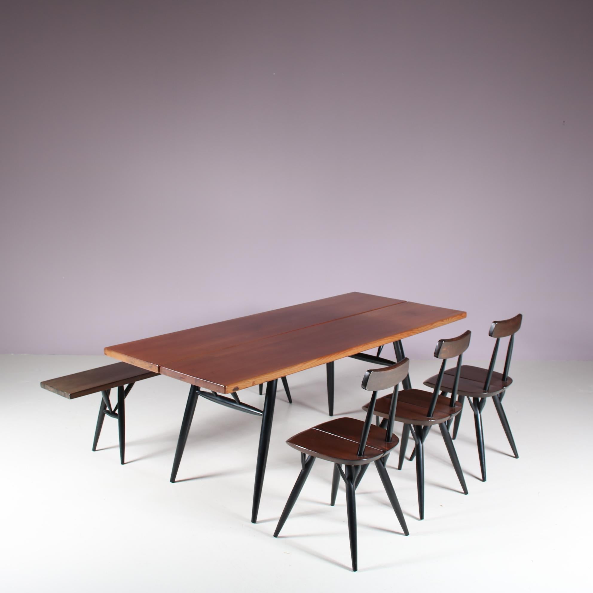 Scandinavian Modern Ilmari Tapiovaara “Pirkka” Dining Set for Laukaan Puu, Finland 1950 For Sale