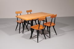 "Ilmari Tapiovaara 'Pirkka' Dining Set – Table and Four Chairs, Finland, 1970s"