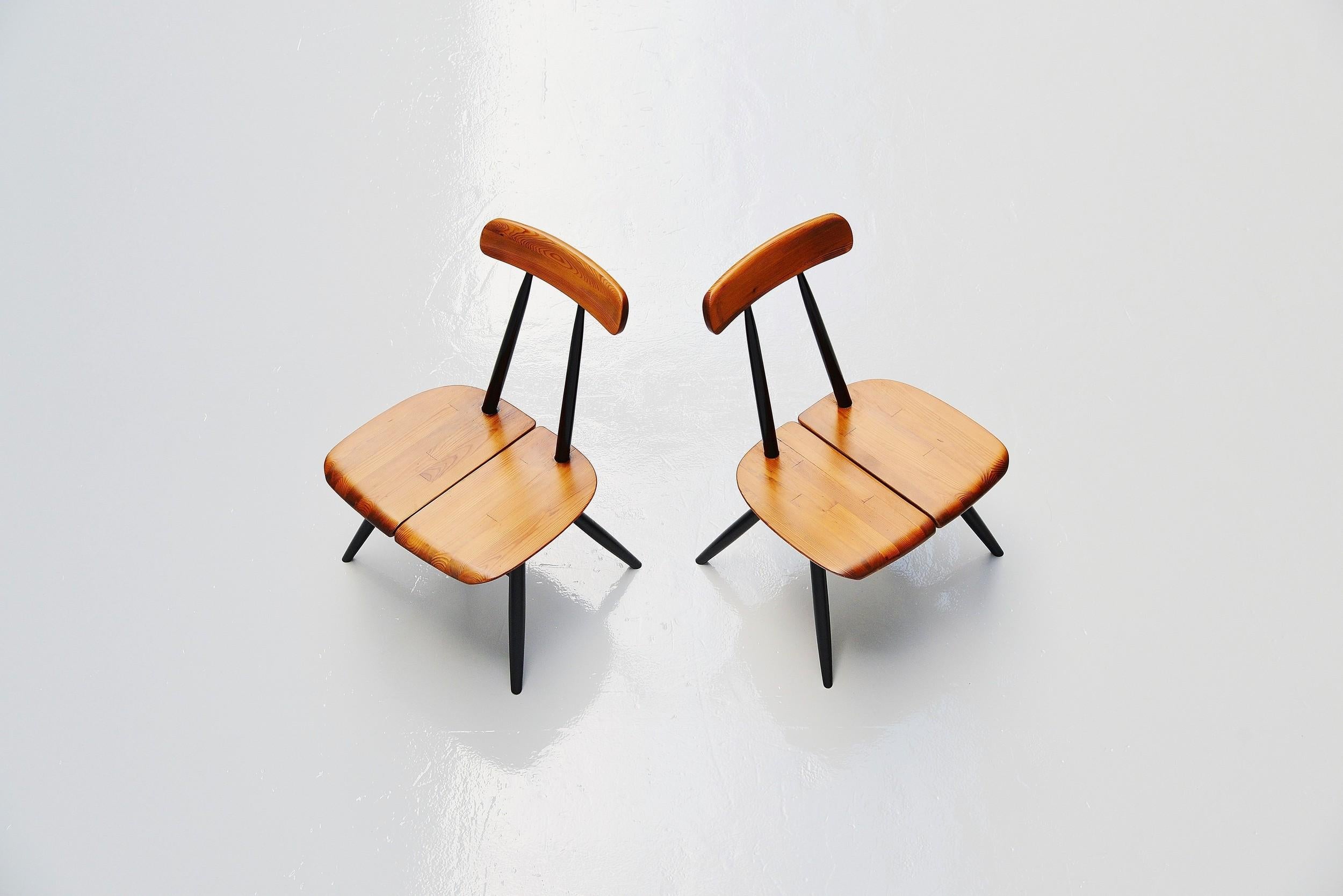 Scandinavian Modern Ilmari Tapiovaara Pirkka Pair of Lounge Chairs, Finland, 1955