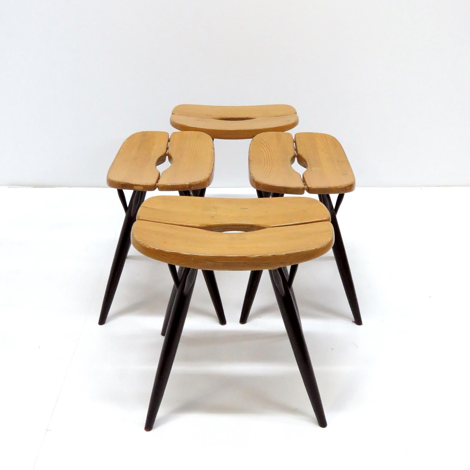 Scandinavian Modern Ilmari Tapiovaara, ‘Pirkka’ Stools, 1955