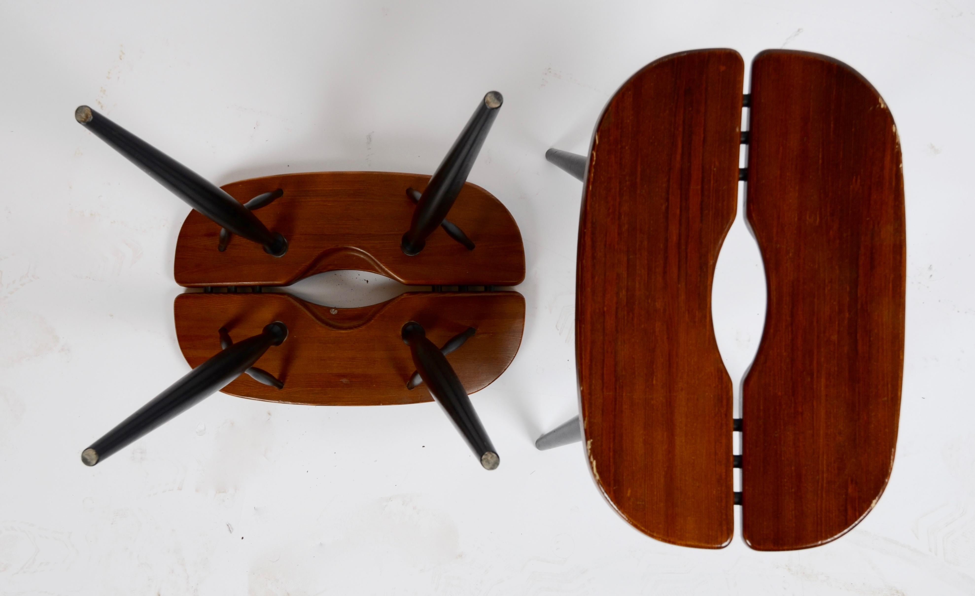 Four stools, model Pirkka designed by Imari Tapiovaara, Finland, 1970s.

Dining set also available, 4 pieces. See last two pictures.