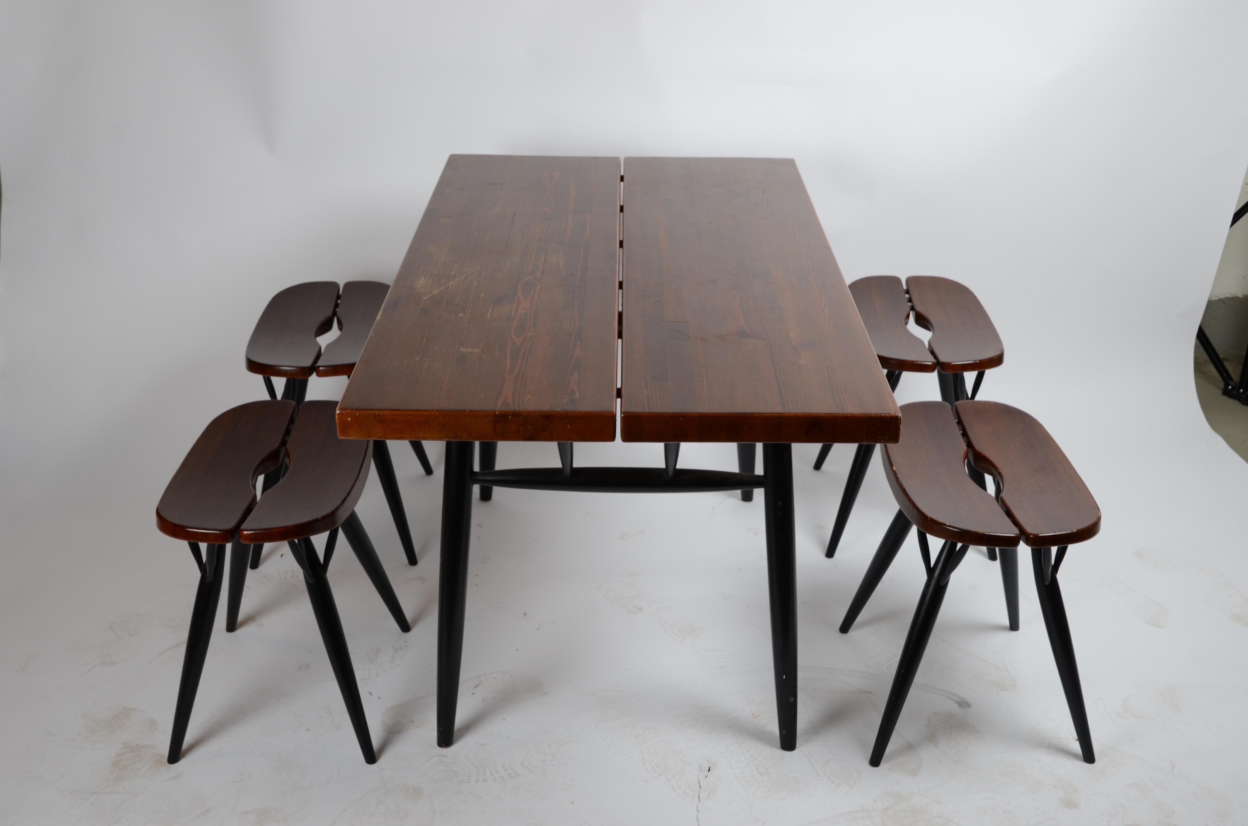 Ilmari Tapiovaara, `Pirkka` Table and Chairs, 1970s 5