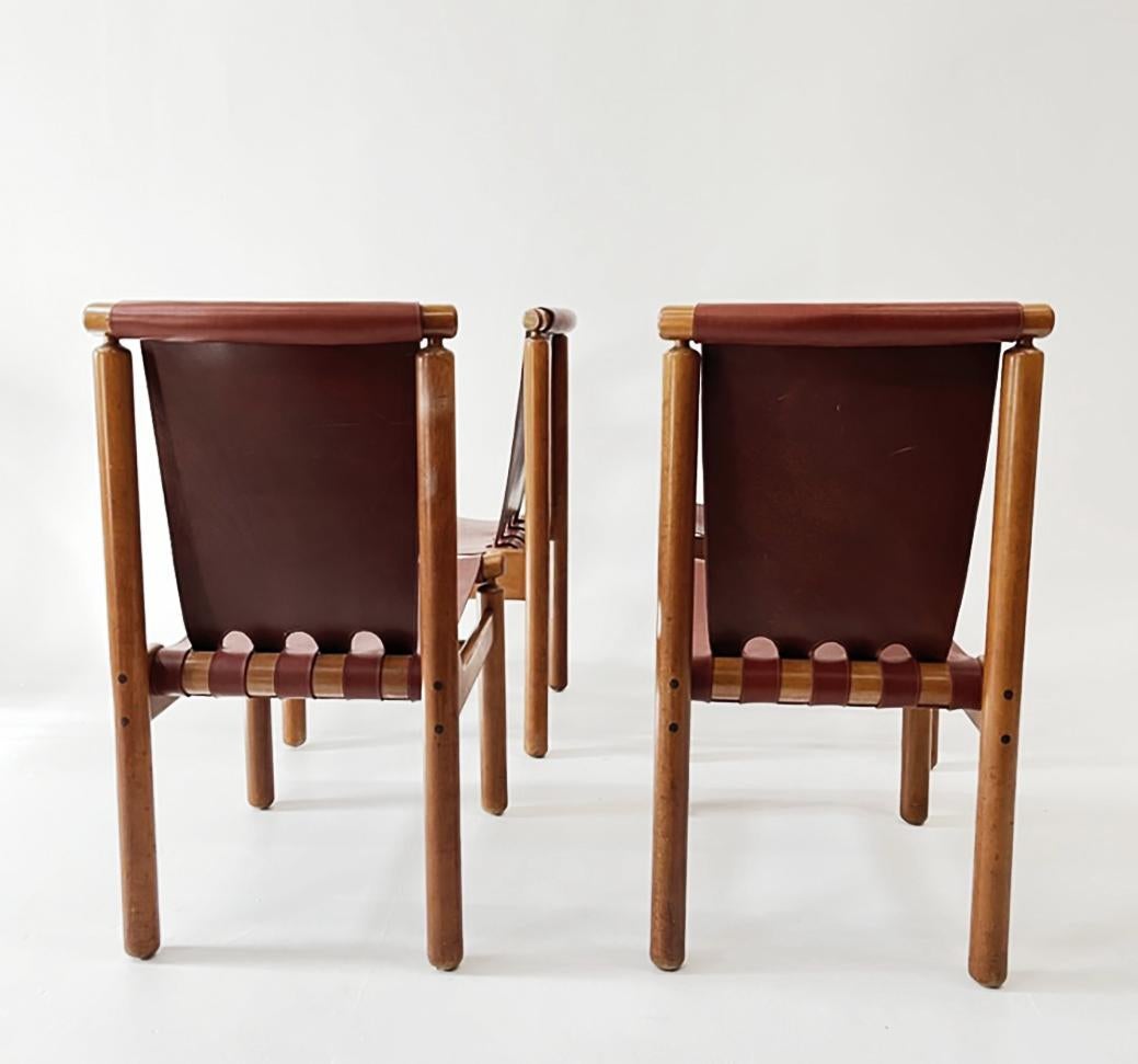 Leather Ilmari Tapiovaara Set of 4 Dining Chairs, Finland, 1950s For Sale