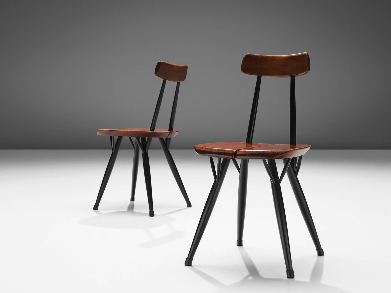 Ilmari Tapiovaara Set of Four Pirkka Chairs In Good Condition In Waalwijk, NL
