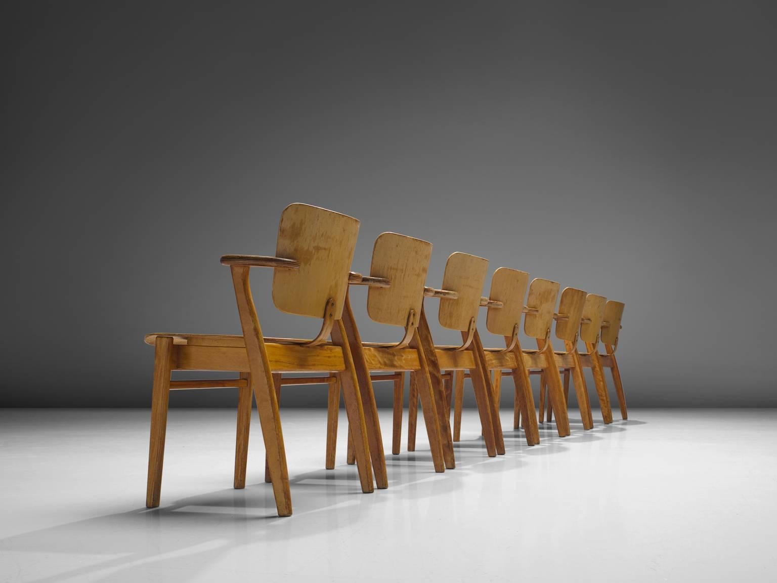 Scandinavian Modern Ilmari Tapiovaara Set of Eight 'Domus' Dining Chairs