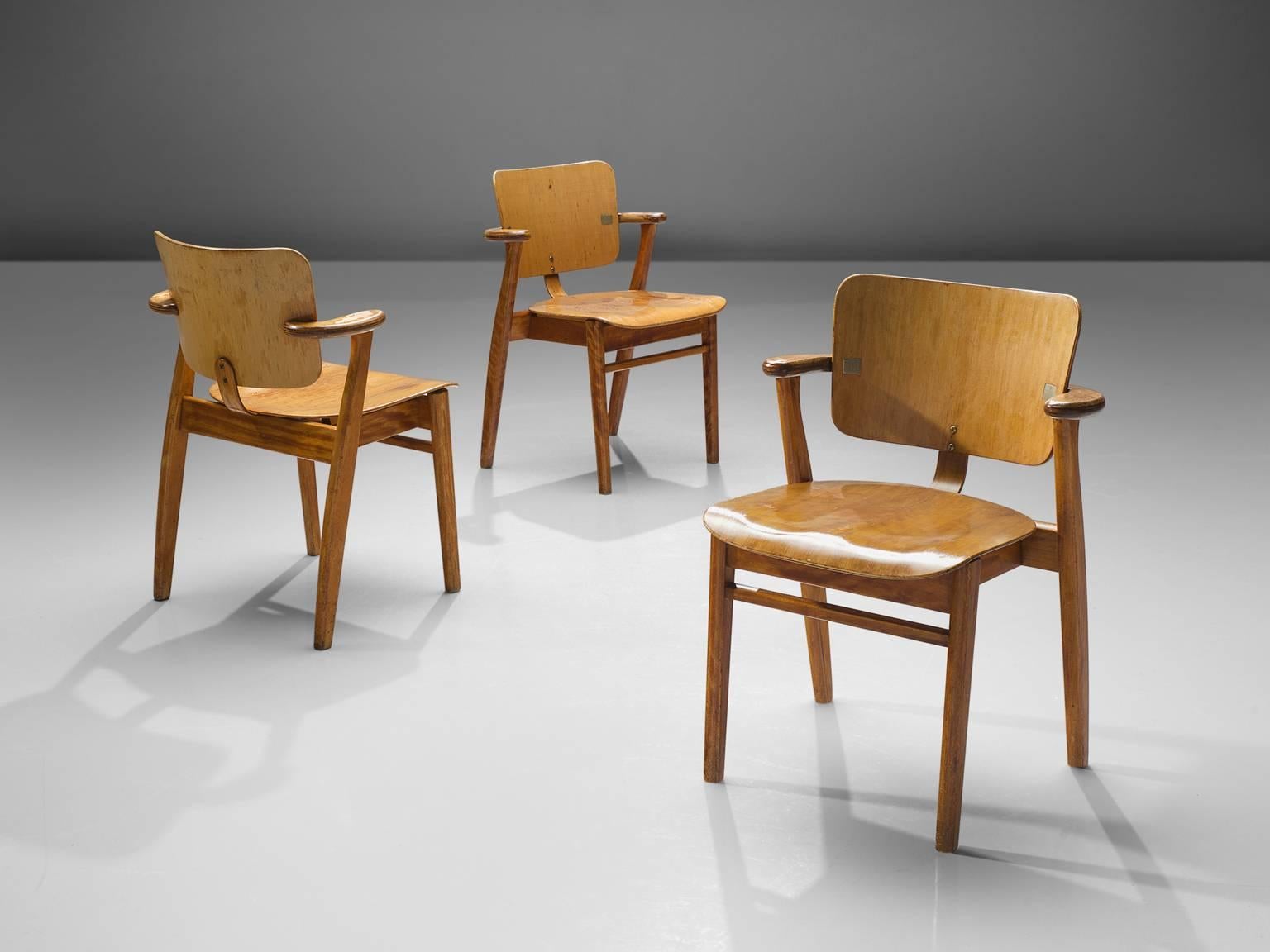 Finnish Ilmari Tapiovaara Set of Eight 'Domus' Dining Chairs