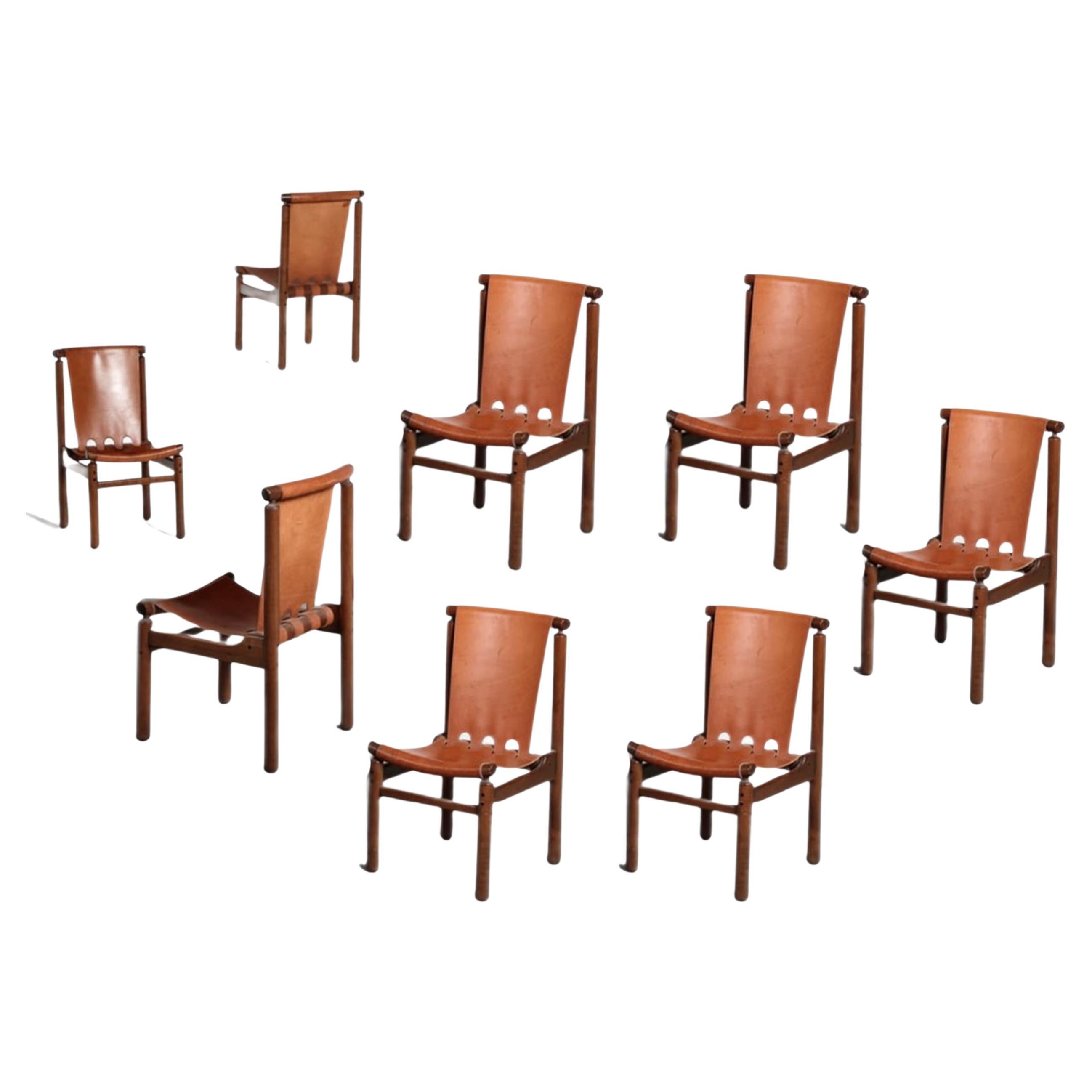 Ilmari Tapiovaara Set of Eight Dining Chairs by La Permanente Cantù 1950s
