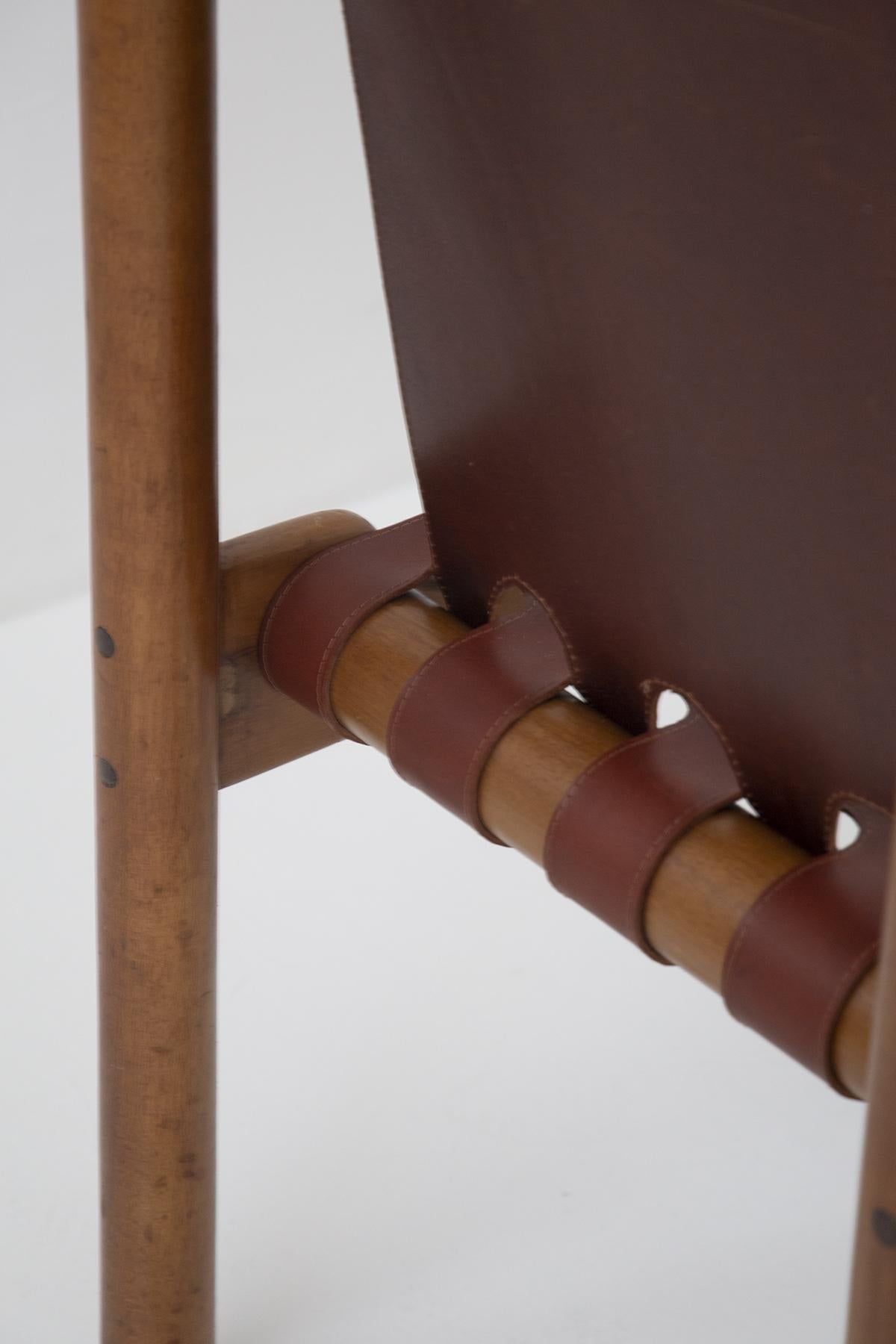 Ilmari Tapiovaara Set of Four Chairs for Permanente Furniture Cantu in Leather 4