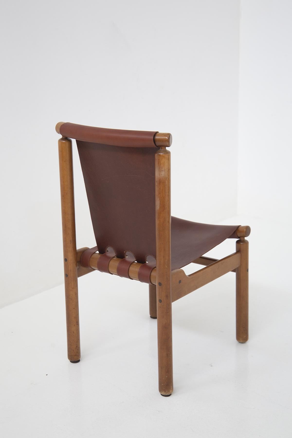 Ilmari Tapiovaara Set of Four Chairs for Permanente Furniture Cantu in Leather 5